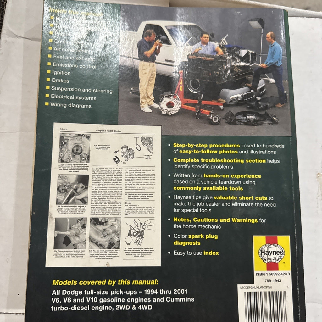 Dodge RAM Service Repair Manual 1998 1997 1996 1995 Cummins Turbo