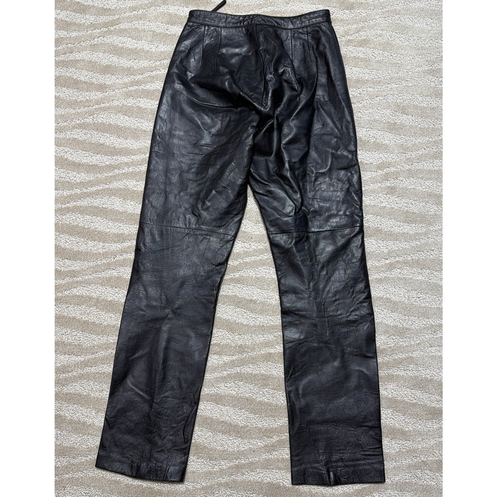 Vintage 90s Colours by Alexander Julian Womens Lined Leather Pants Sz 4 Riding