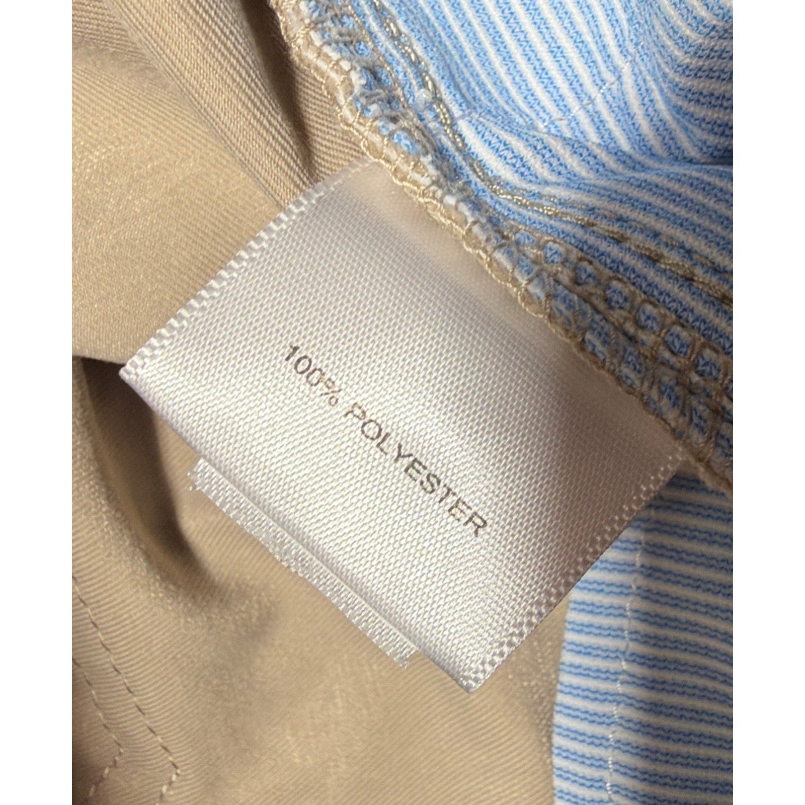 Peter Millar Performance Golf Pants Chino Men's 38X32 Flat Front Beige Khaki
