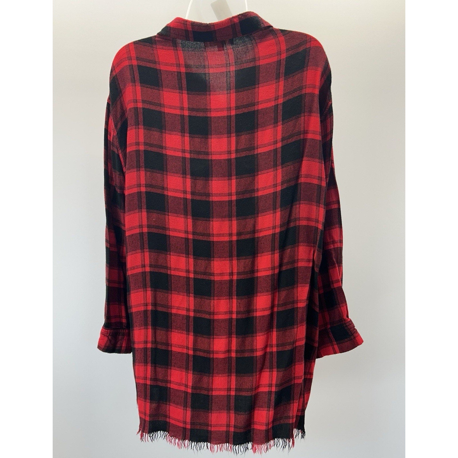 Umgee Medium Carmen Buffalo Plaid Half Button Tunic XL