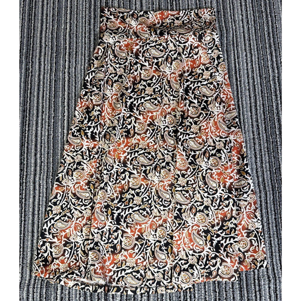 Hypnotized Jersey Skirt Women S Multi Paisley Design Elastic Waist Boho Retro