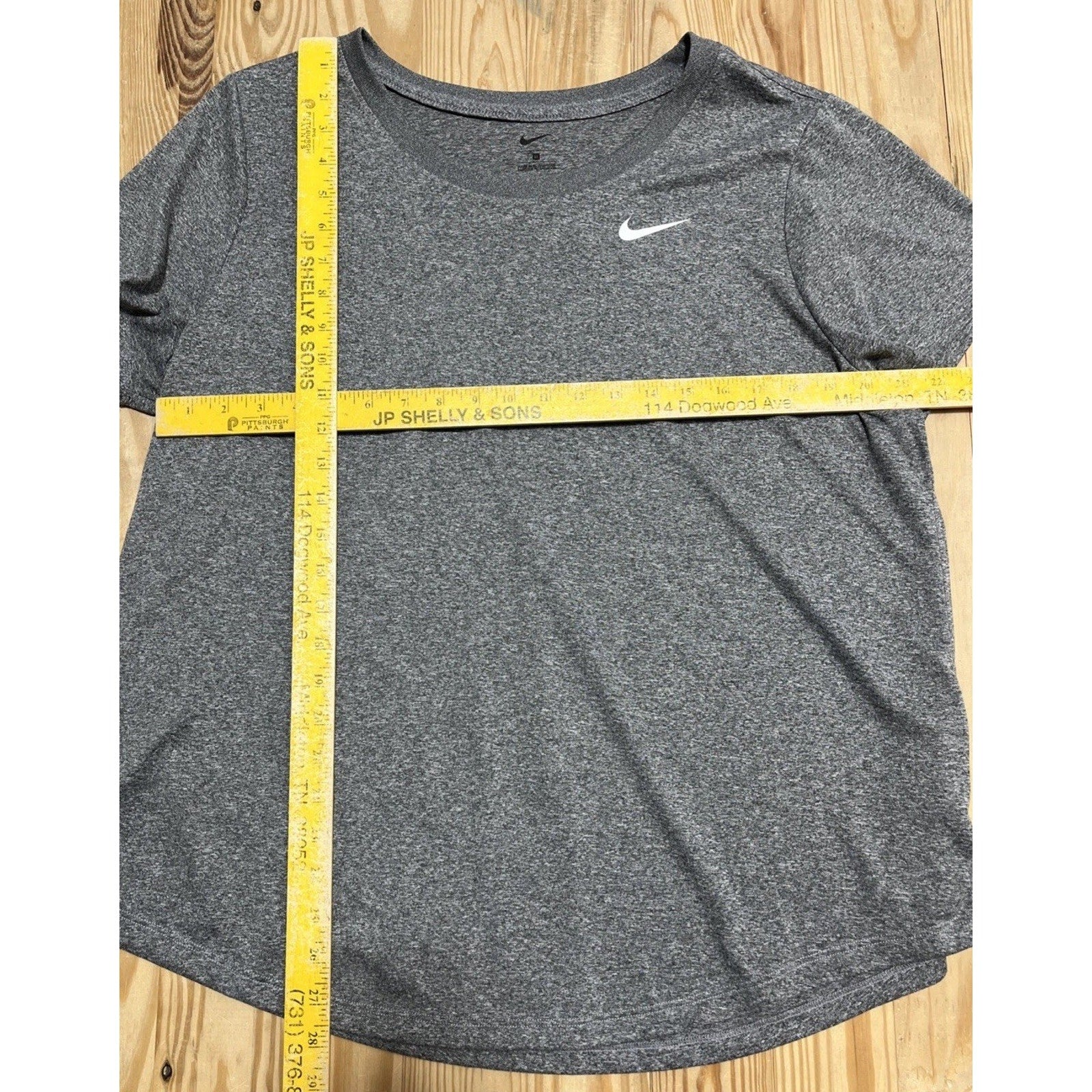 NIKE Dark Gray Standard Fit Dri-Fit Classic Tee T-Shirt 1X Yoga Gym Running