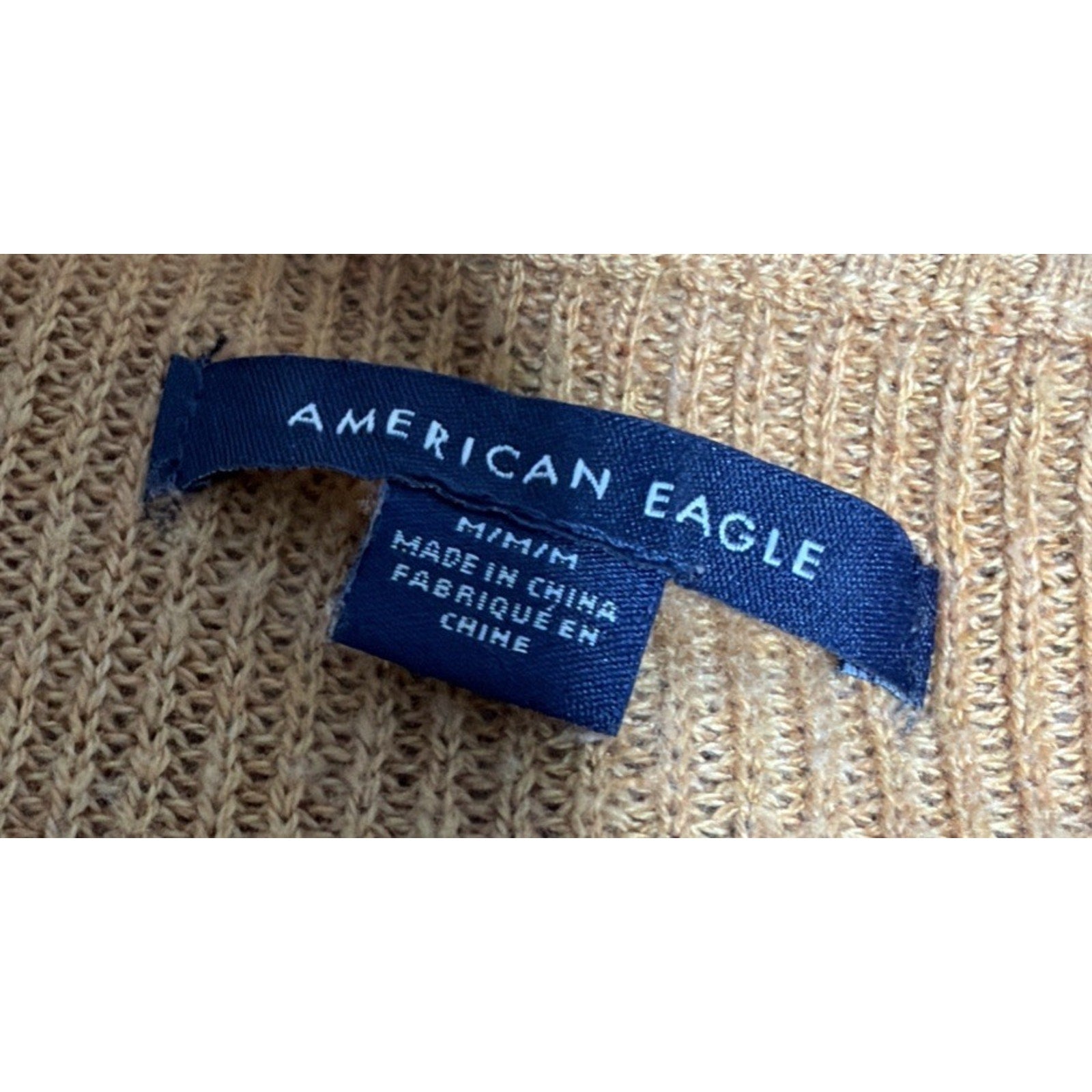 American Eagle Womens Medium Sweater Brown Lightweight Knit Long Sleeve V Neck