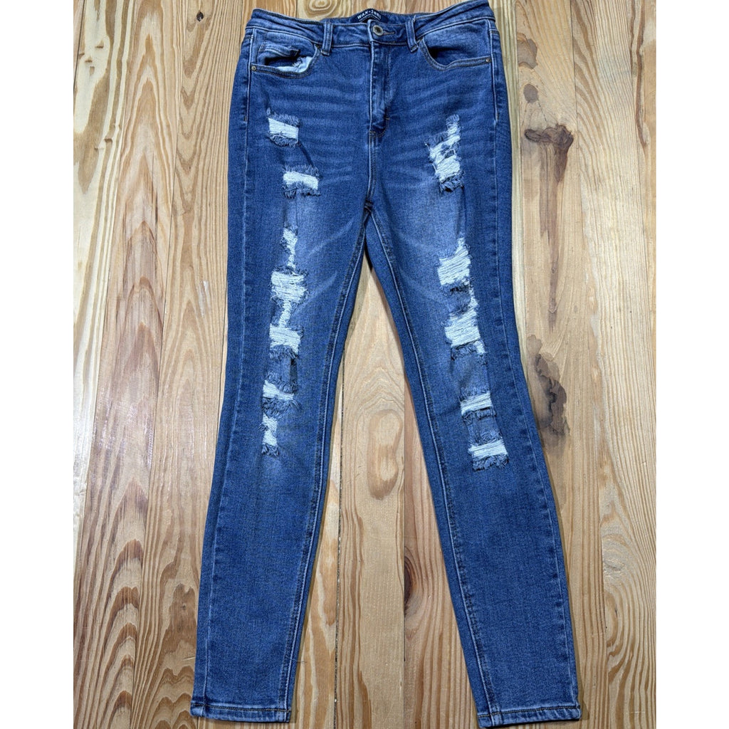 Wax Jean Women's Size 11/30 Hi-rise Skinny Distressed Stretch Denim Jeans