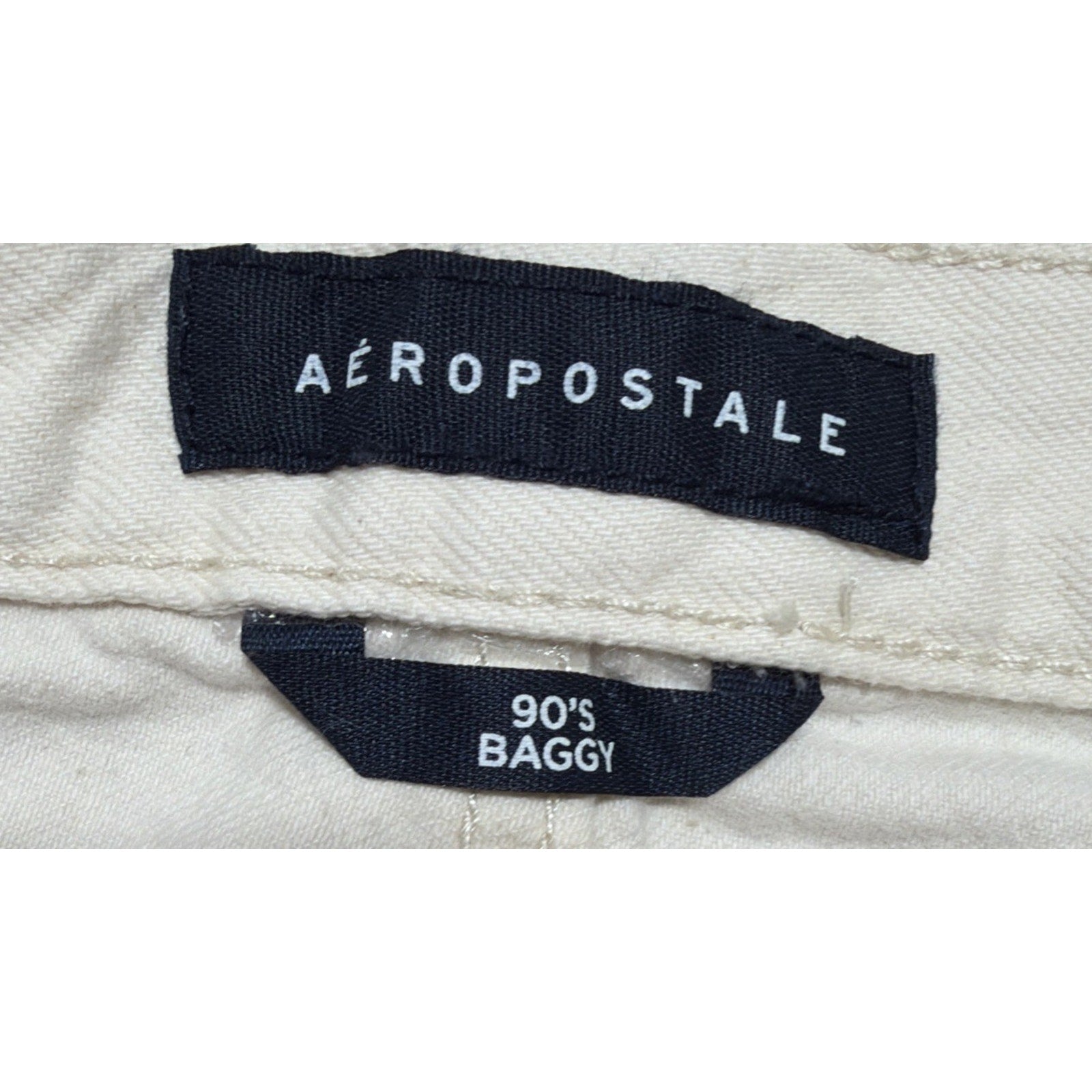 Aeropostale Women's 90s High Rise Baggy Jeans In Cream Size 10 NWT 32x31