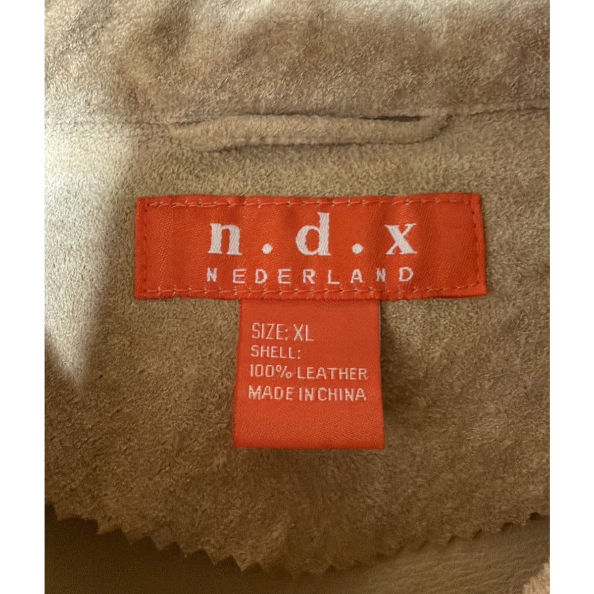 NWOT NDX Nederland Men XL Tan Suede Leather Shirt Jacket Western Overshirt