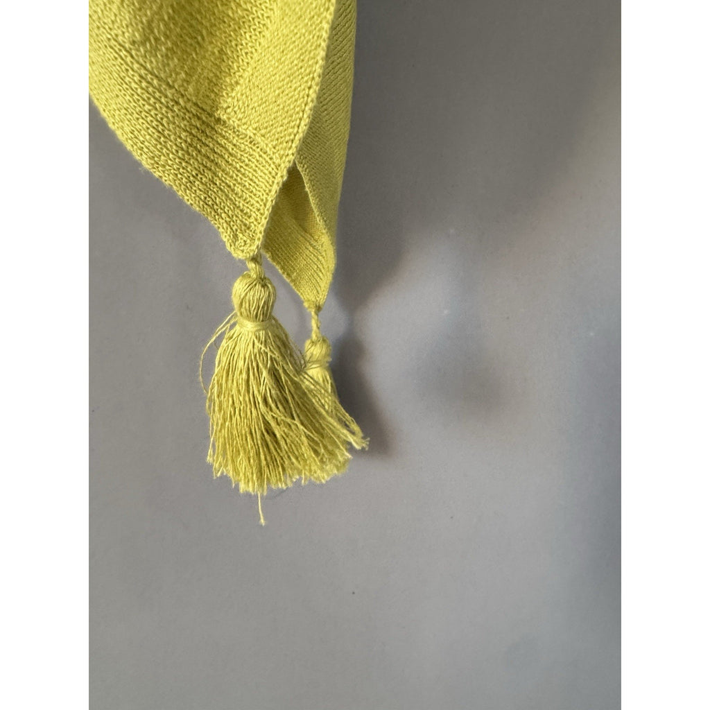 J.Jill Citron Linen Blend Poncho Tunic With Tassels Fringe Oversized Relaxed Fit