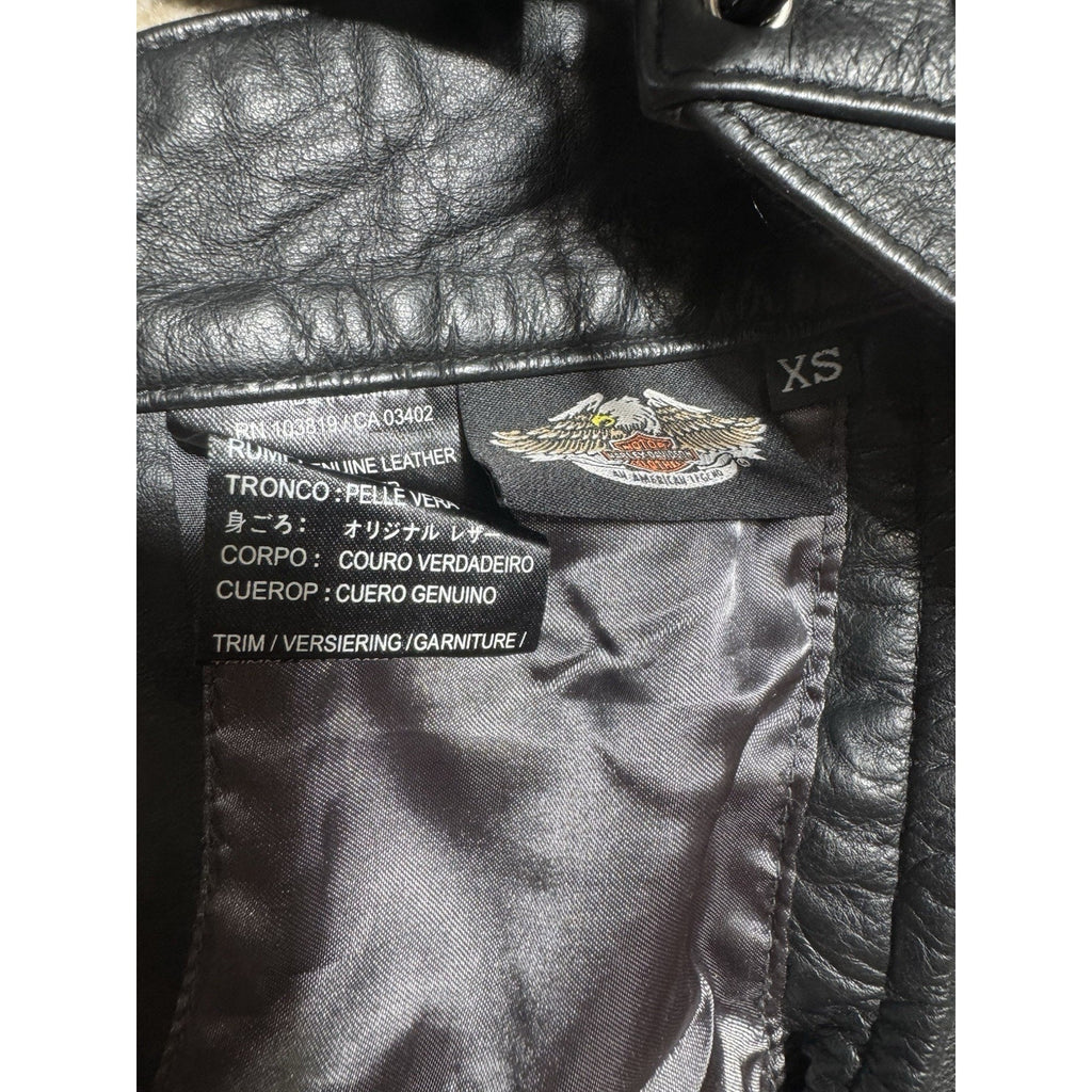 Harley-Davidson Leather Vest & Chaps Matching Set Green Wing Logo Black