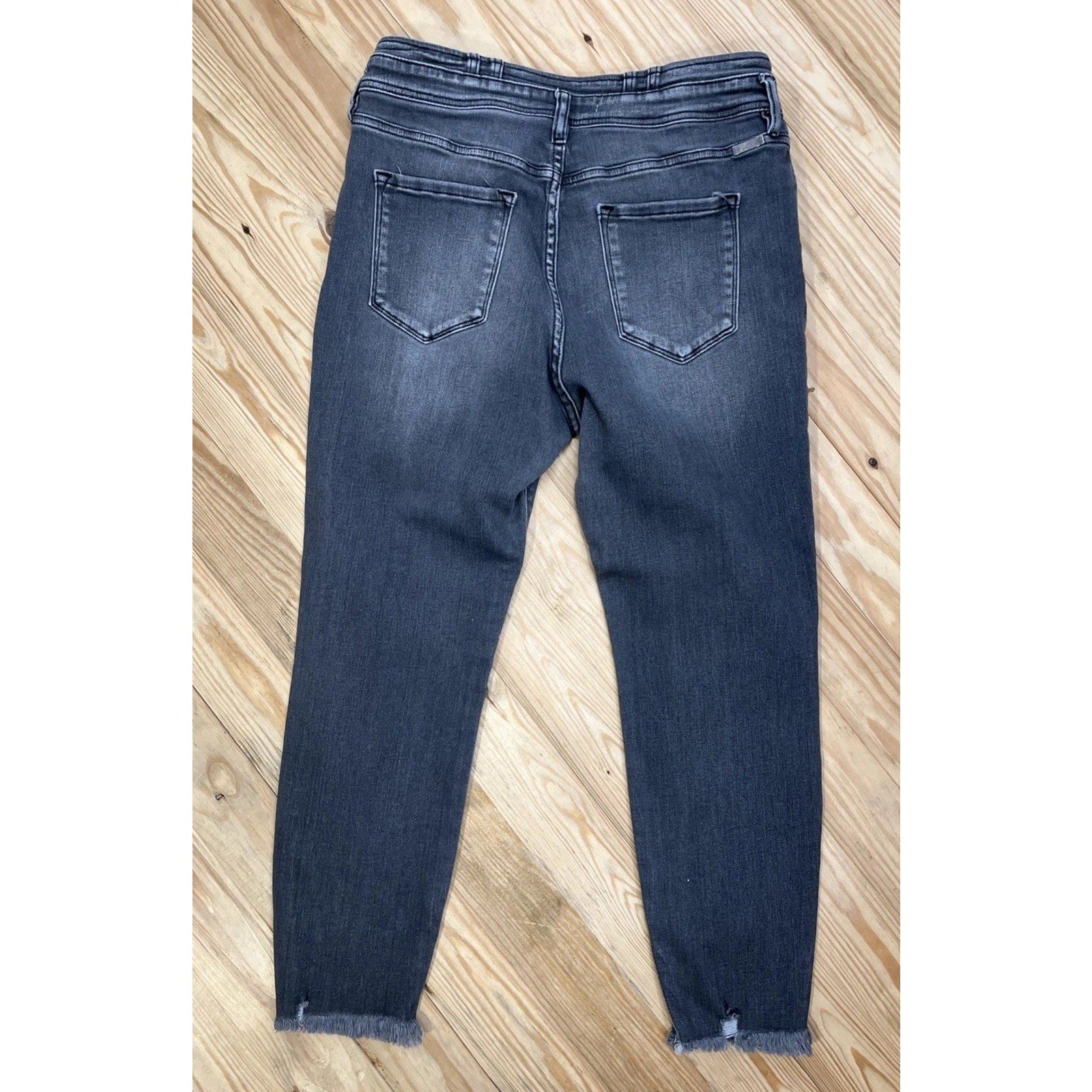 KanCan Jeans Skinny High Rise Ankle Charcoal Wash Size 31 Raw Hem