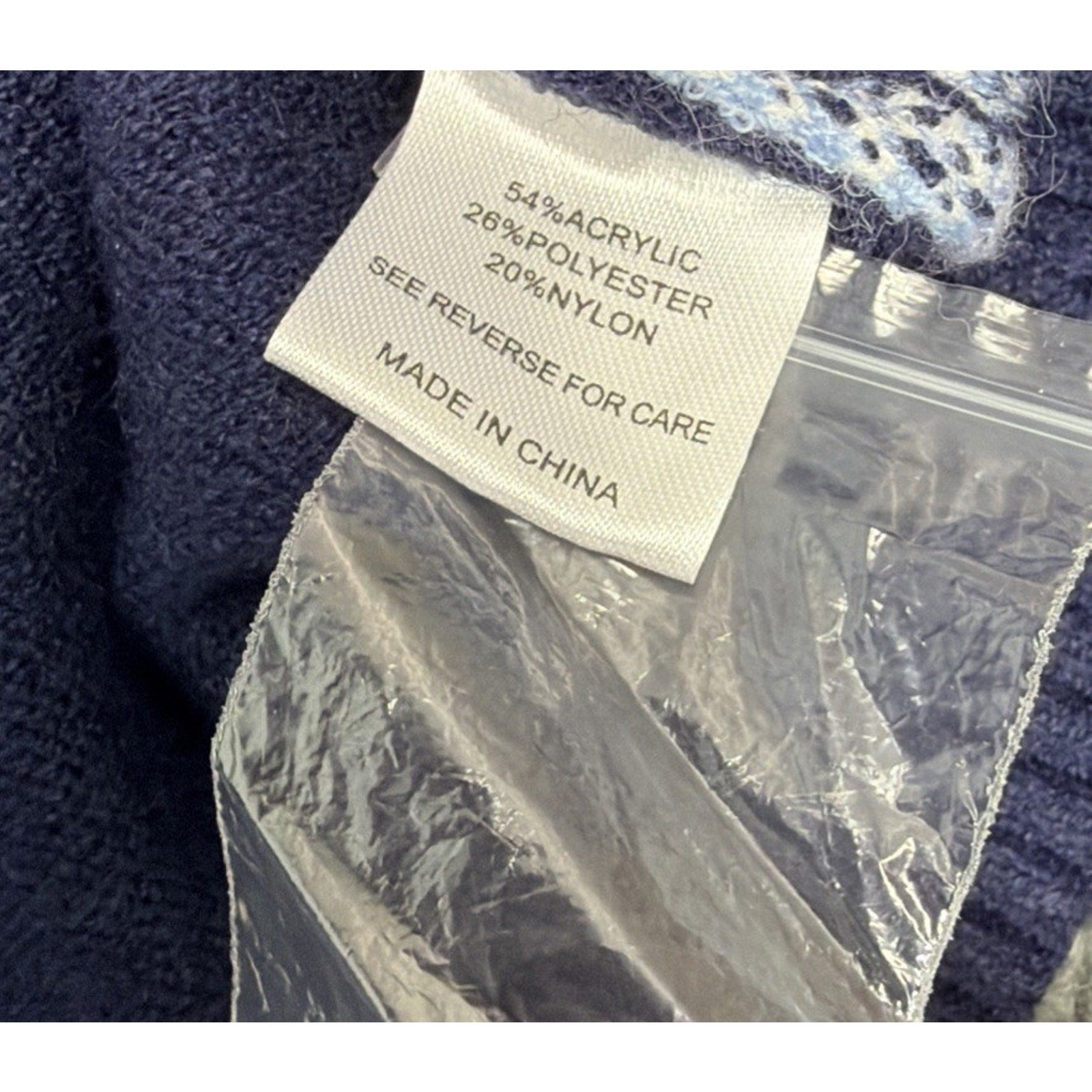 Witty Fox Blue & White Argyle V-Neck Buttoned Crop Cardigan Size Small