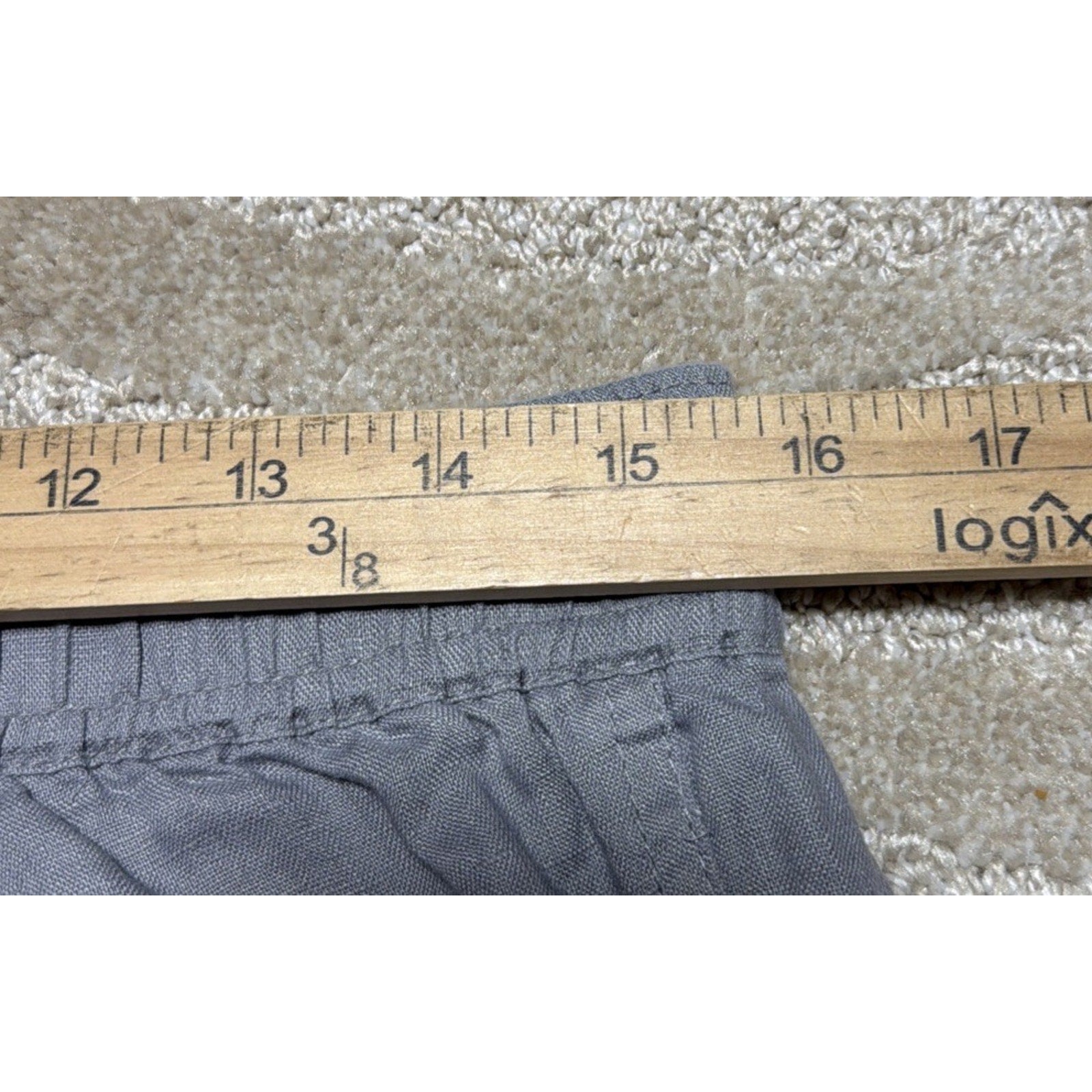 KENAR Women’s M 100% Linen Gray Drawstring Pull On Pants Beach Lounge Casual