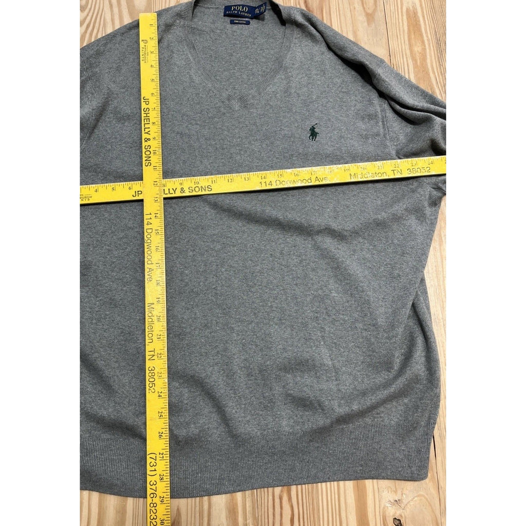 Polo Ralph Lauren Sweater V-Neck Long Sleeve Pima Cotton Green Men’s XXL