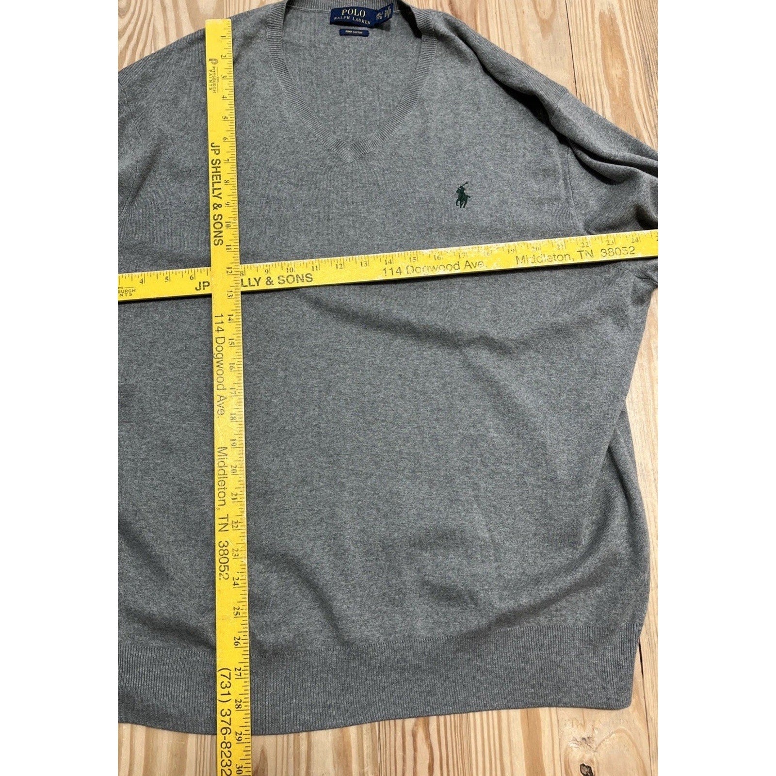 Polo Ralph Lauren Sweater V-Neck Long Sleeve Pima Cotton Green Men’s XXL