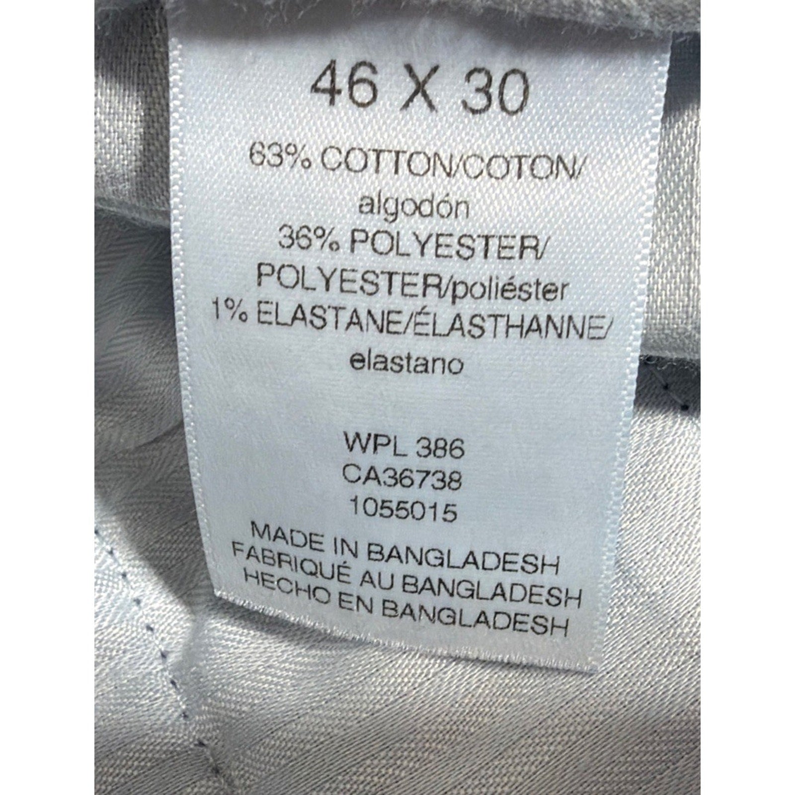 Haggar Premium Denim Trouser Dress Pants Blue Classic Fit Pleated 46x30 Stretch