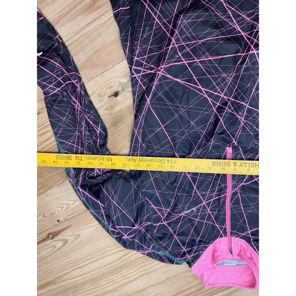 Nike Running Thumbholes Fitted Dri Fit 1/4 Zip Pullover Women’s Size M Gray Pink