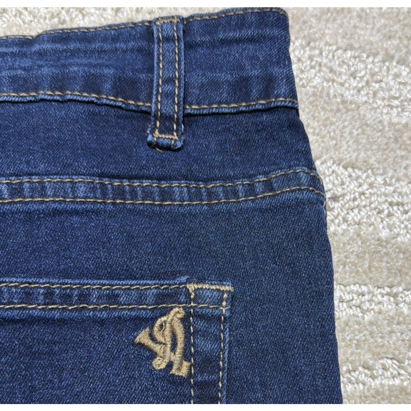 Y2K VIP Baggy Cargo Jeans Wide Leg Baggy Blue Denim 13/31 Strap Utility