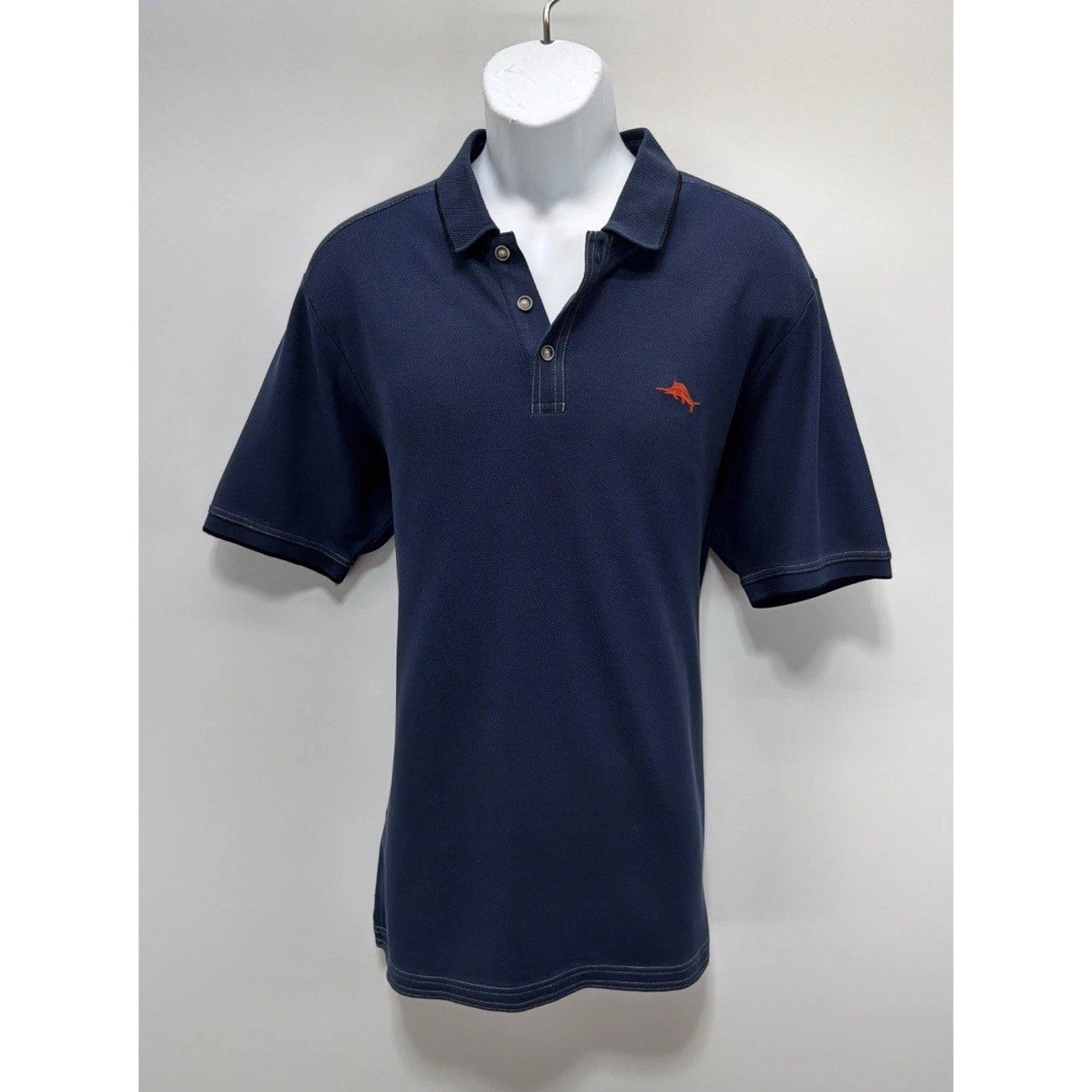 Tommy Bahama Supima Polo Shirt L Blue Golf Preppy Beach Short Sleeve