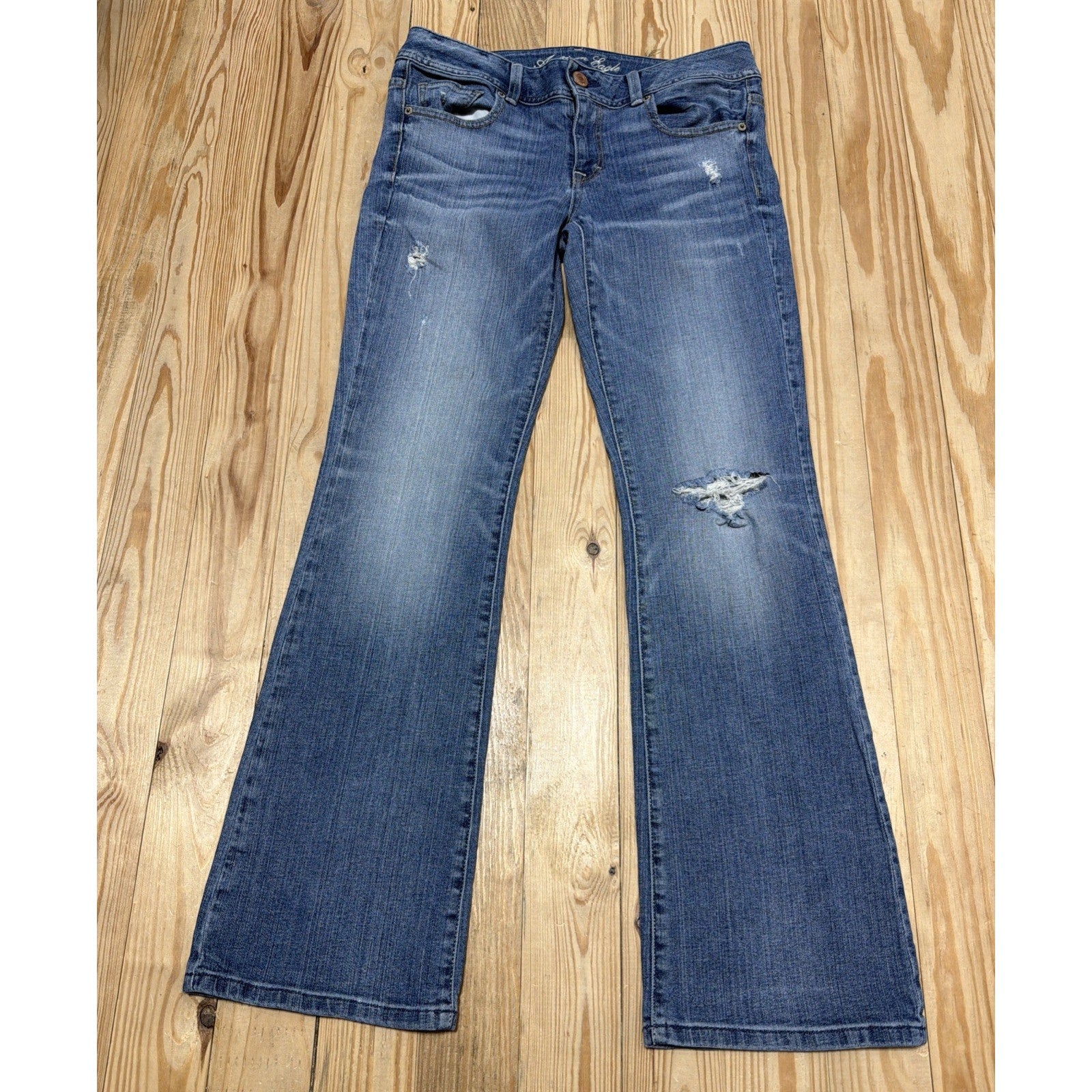 American Eagle Original Boot Bootcut Jeans Mid Rise Classic Sz 8 Stretch 32x31