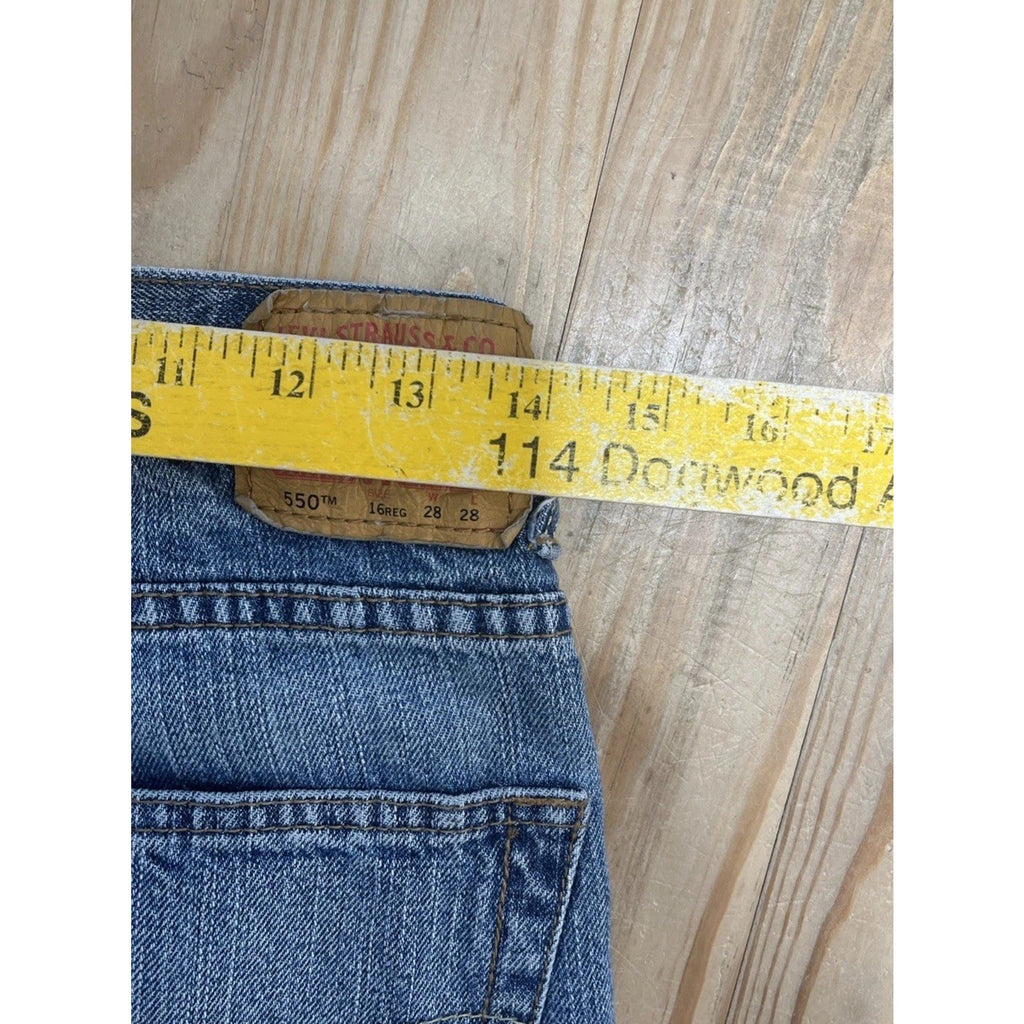 Levi's 550 Relaxed Fit Straight Blue Denim Jeans Mens Size 28x28