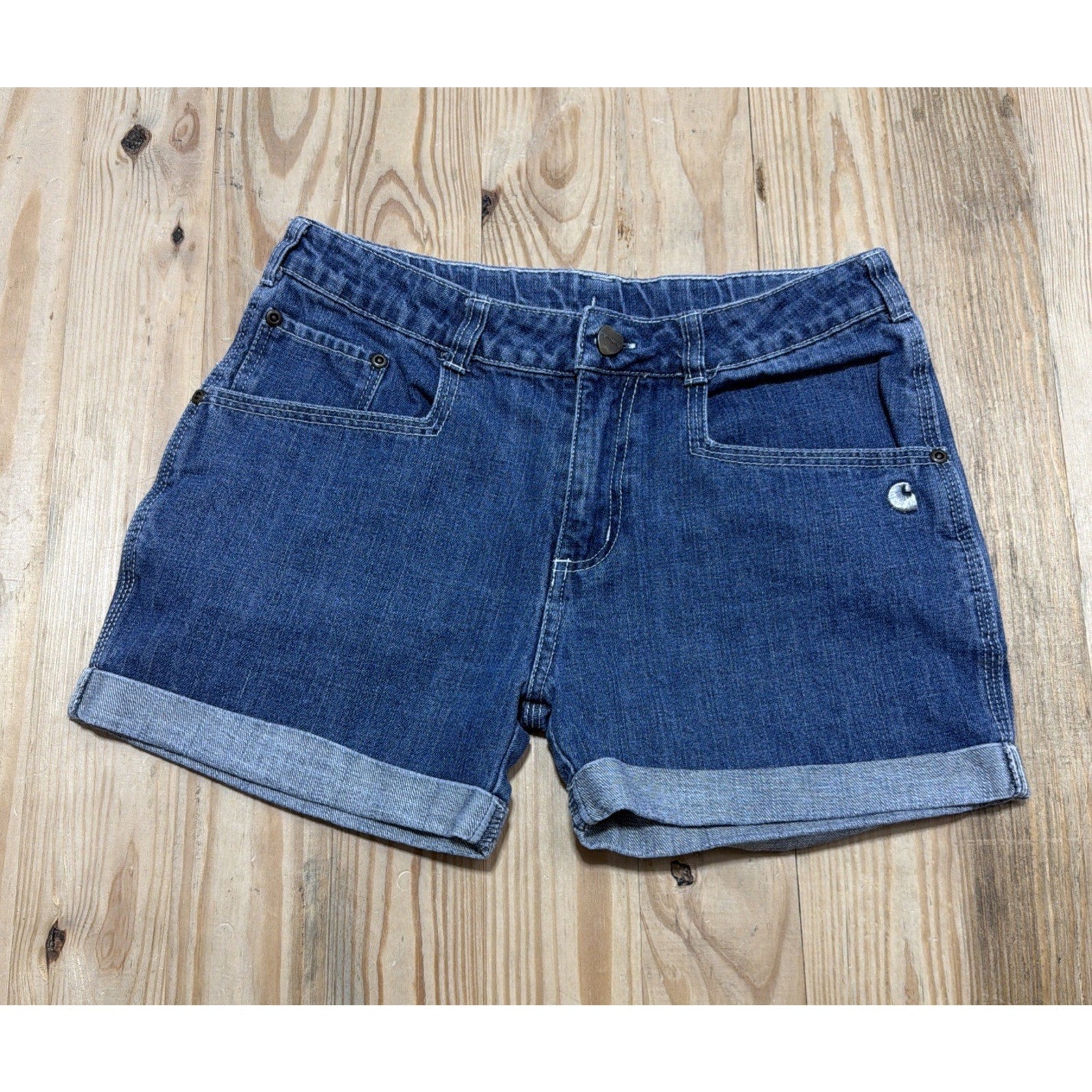 Carhartt Denim Short W27 Cotton Blue Strand Washed Stretch Denim