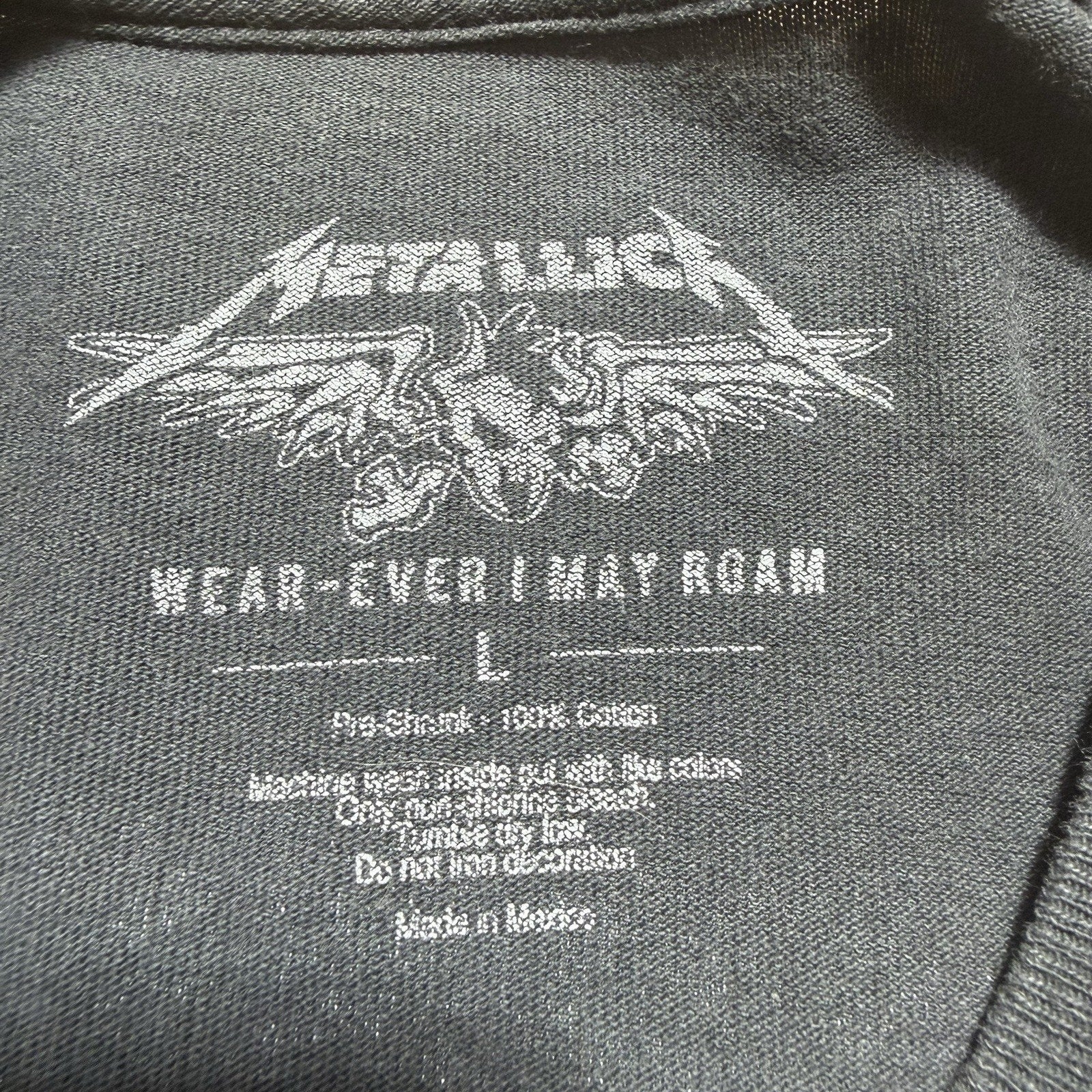 Metallica T Shirt Mens L Black Double Sided Band Graphic Made in Mexico Rock Tee