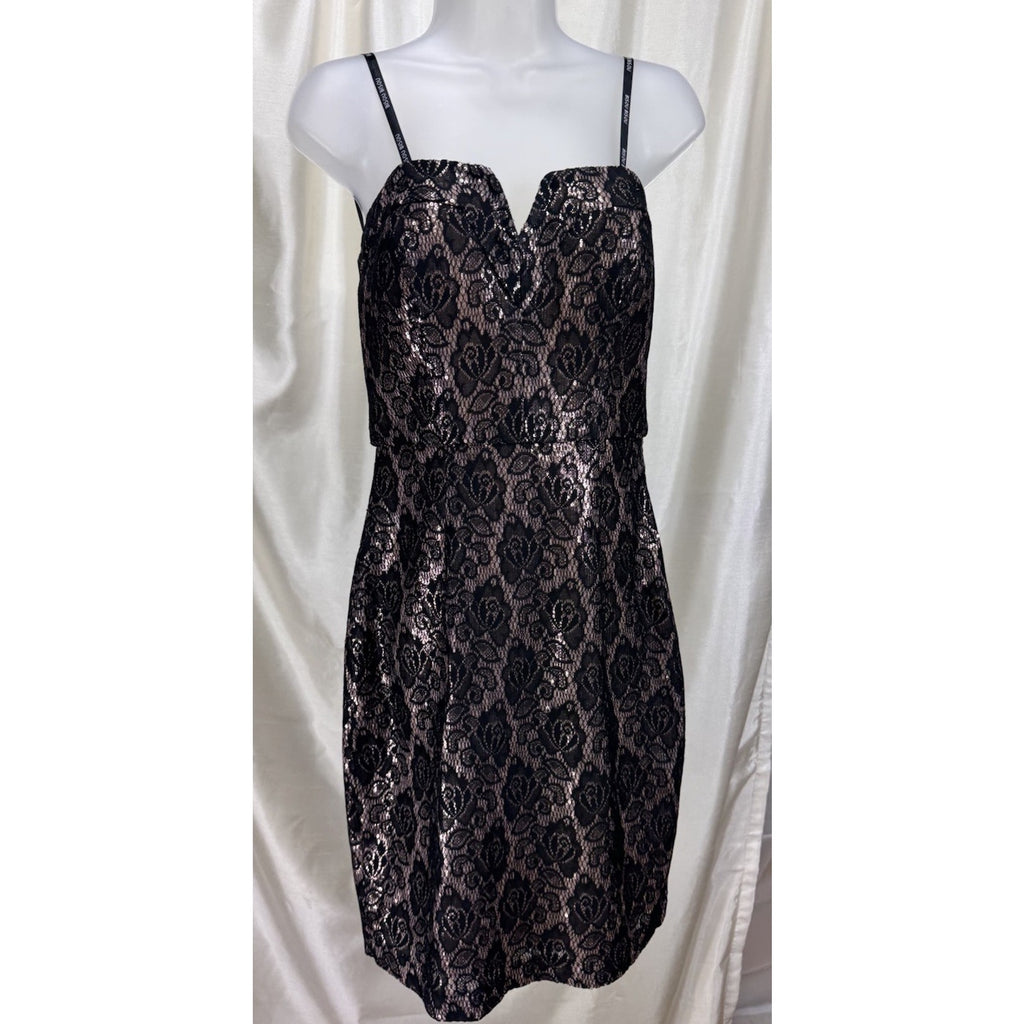 Bisou Bisou Dress Blush/Black strapless with attachable straps NWT Women’s 8
