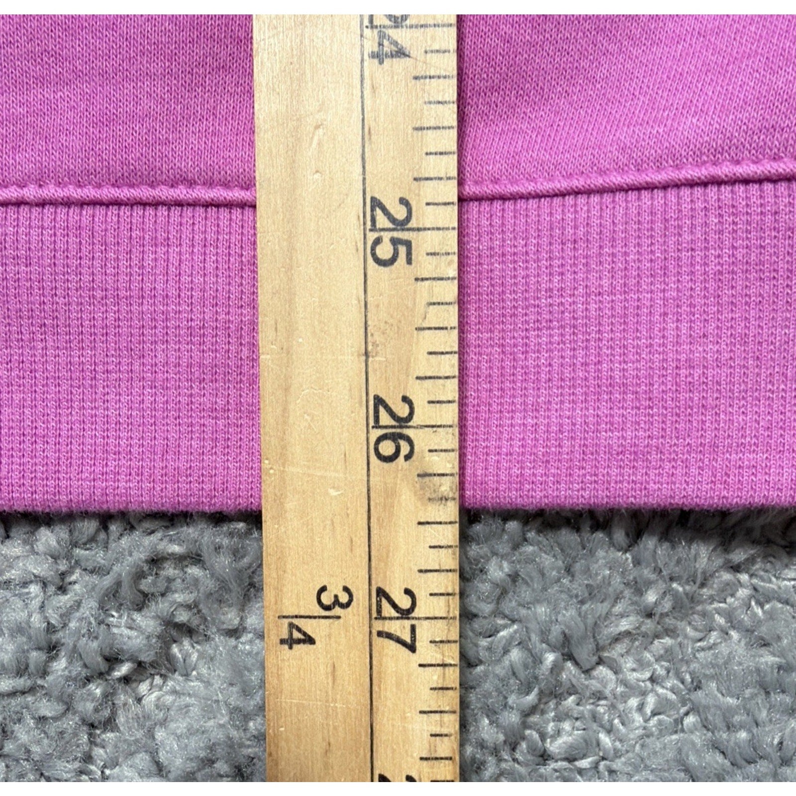 Croft Barrow Oversized Terry Sleeve Detail Top Woman's L Light Solid Purple New