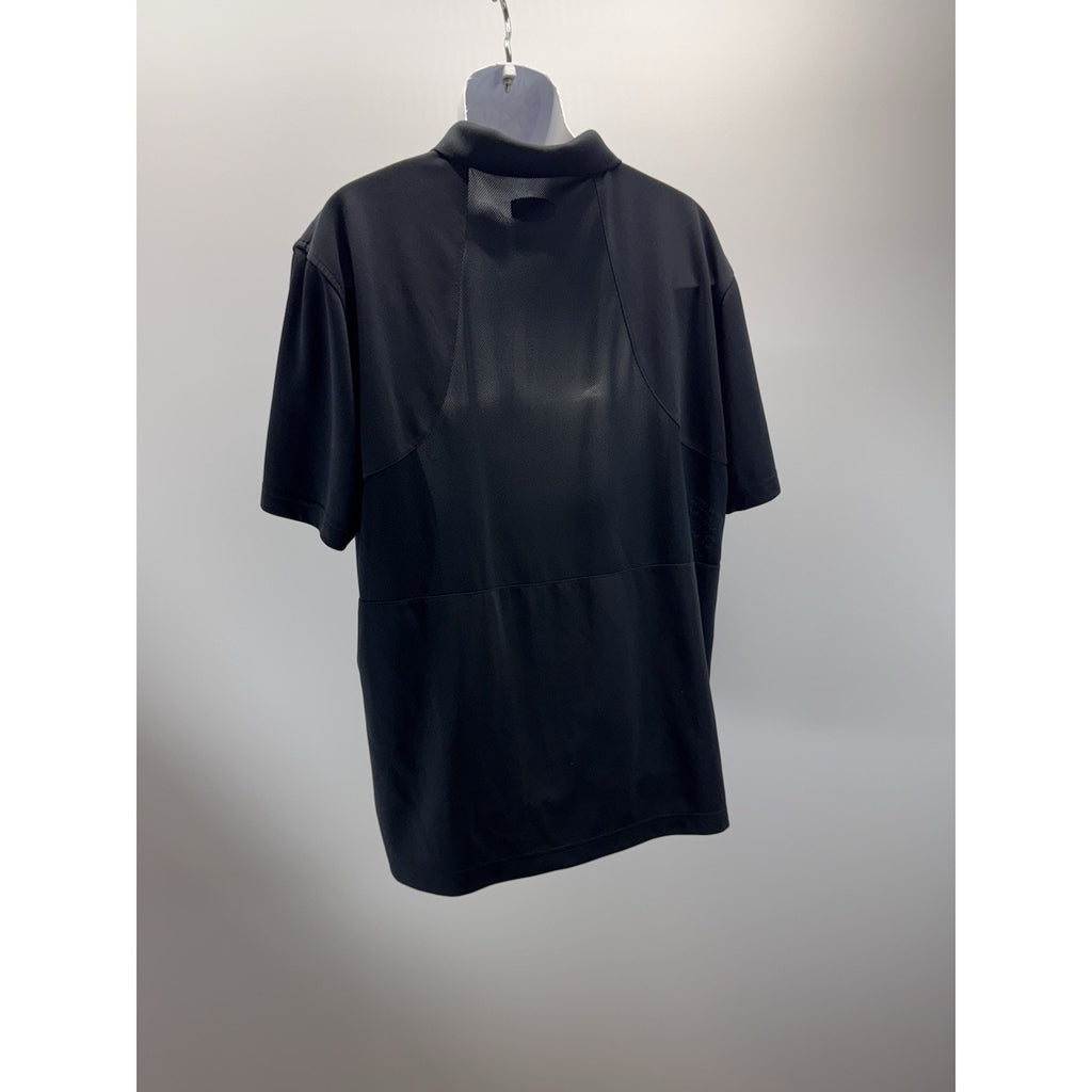 Grand Slam X Polo Shirt Men's Large Black with Gray Pink Geometric Pattern Golf