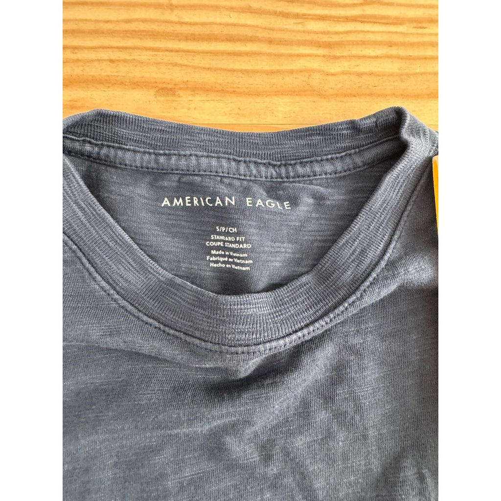 AMERICAN EAGLE AE MEN'S ATHLETIC FIT T-SHIRT NAVY BLUE SMALL