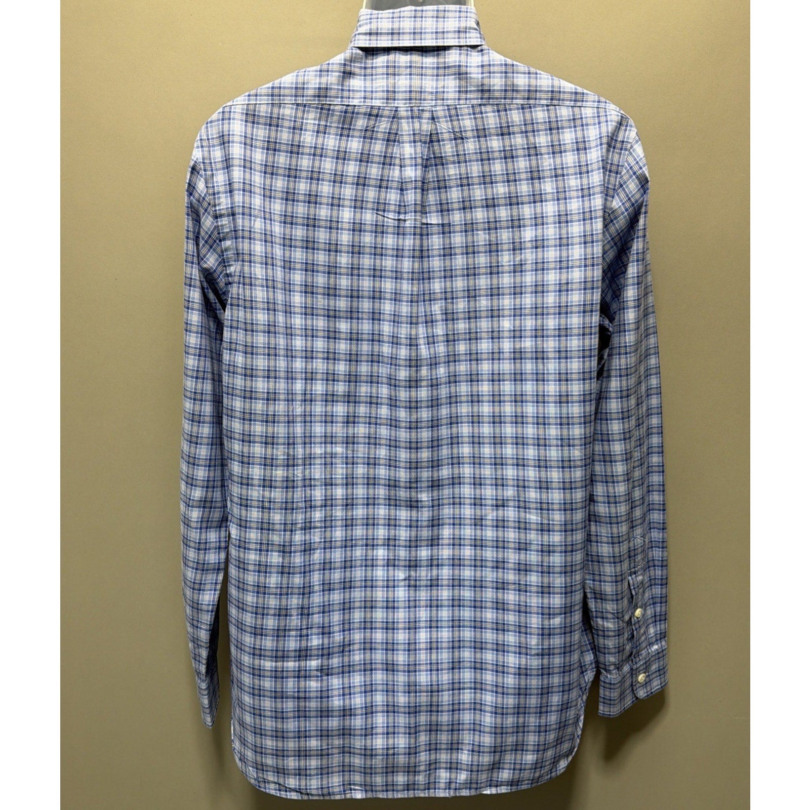 Polo Ralph Lauren Oxford Shirt Mens S Blue Plaid Button Down Casual Pony