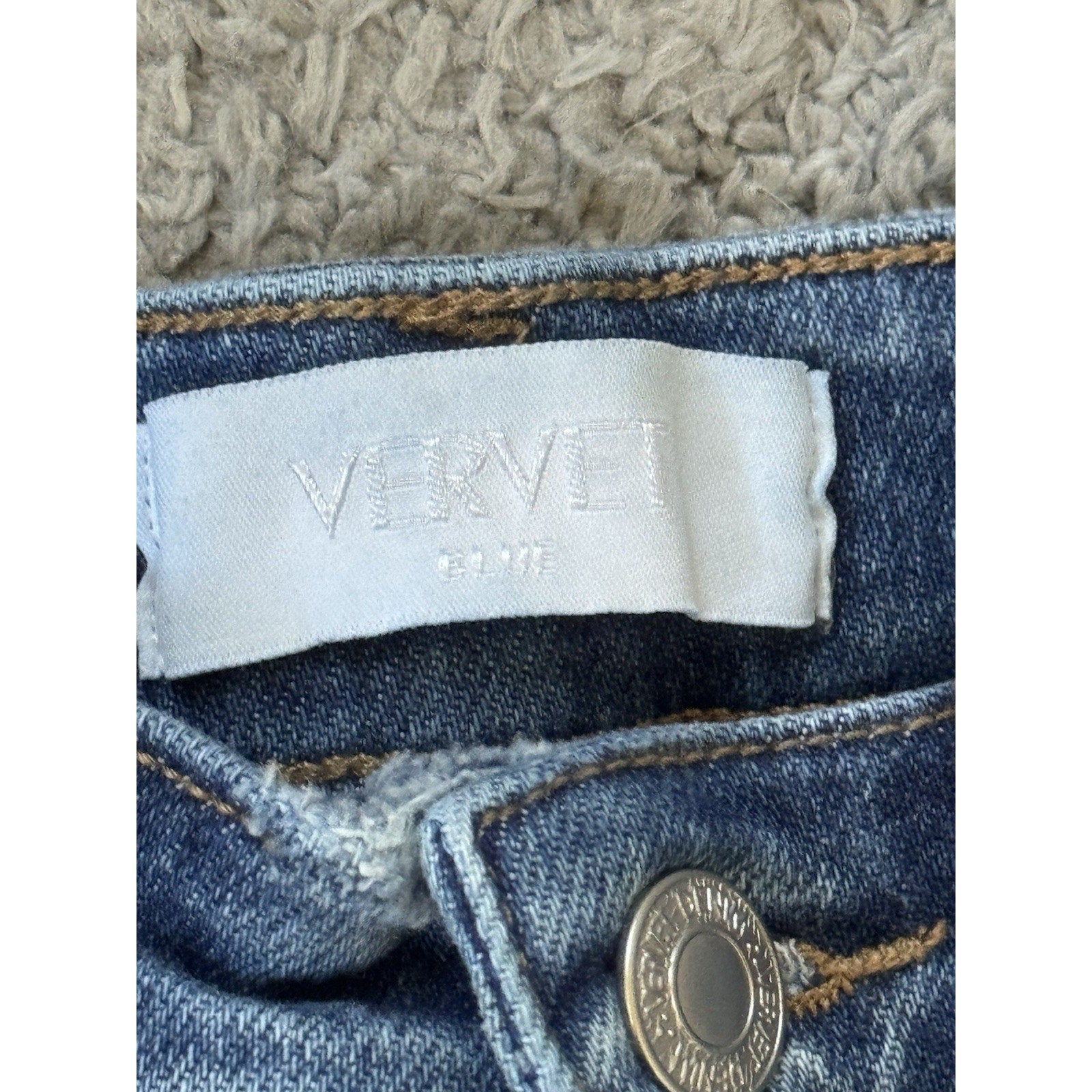 VERVET Jeans Womens 26 Distressed Skinny Straight Blue Denim Mid Rise Stretch