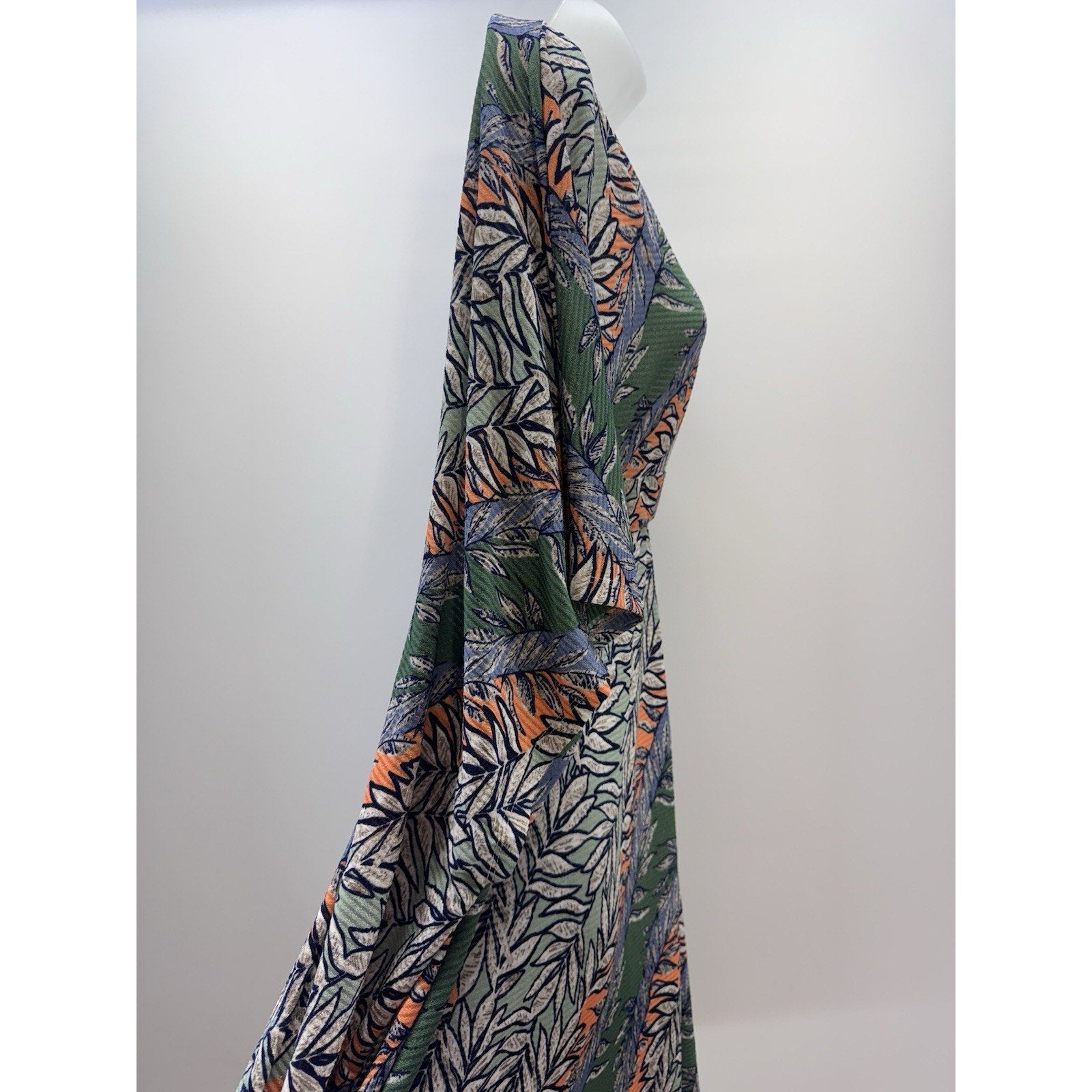 Easel Short Sleeve Green Tropical Floral Kimono Dress Women’s Size Medium
