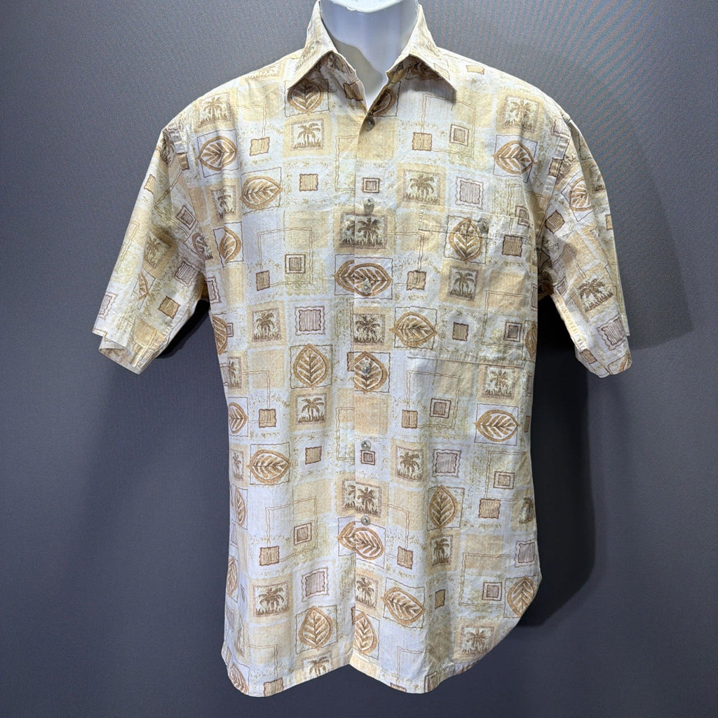 Campia Moda Hawaiian Shirt Mens Button Down Aloha Size S Small Tribal Cotton