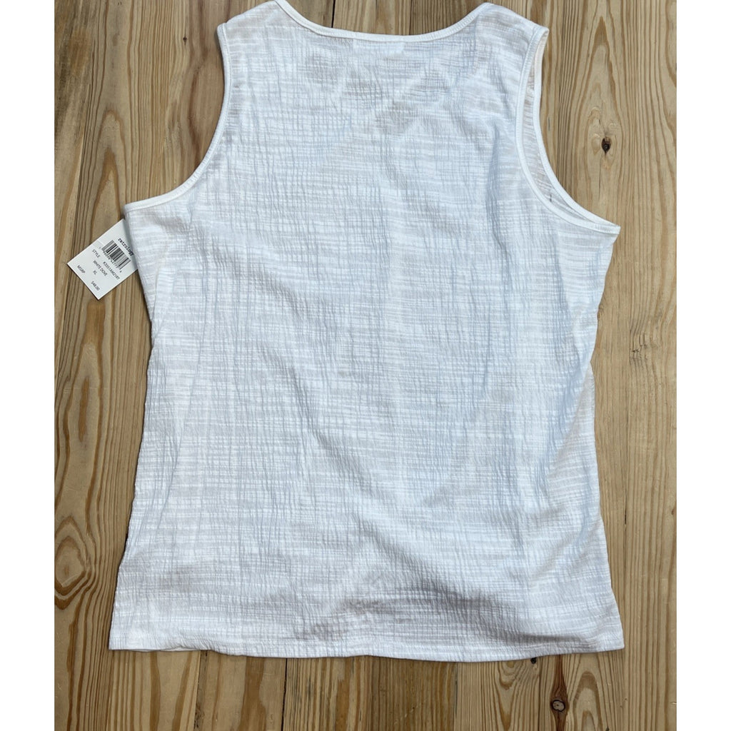 RETROLOGY Women's Top White Jeweled Sleeveless Blouse Size XL