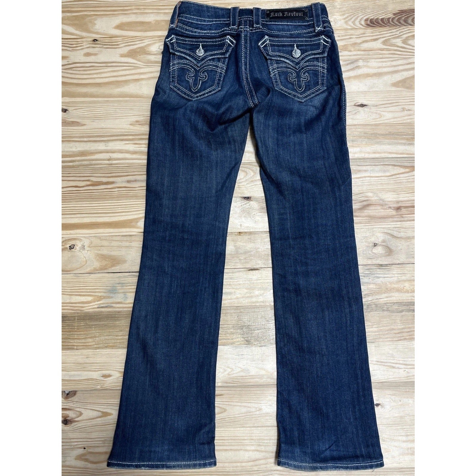 Rock Revival Size 26 Deborah Boot Blue Denim Jeans