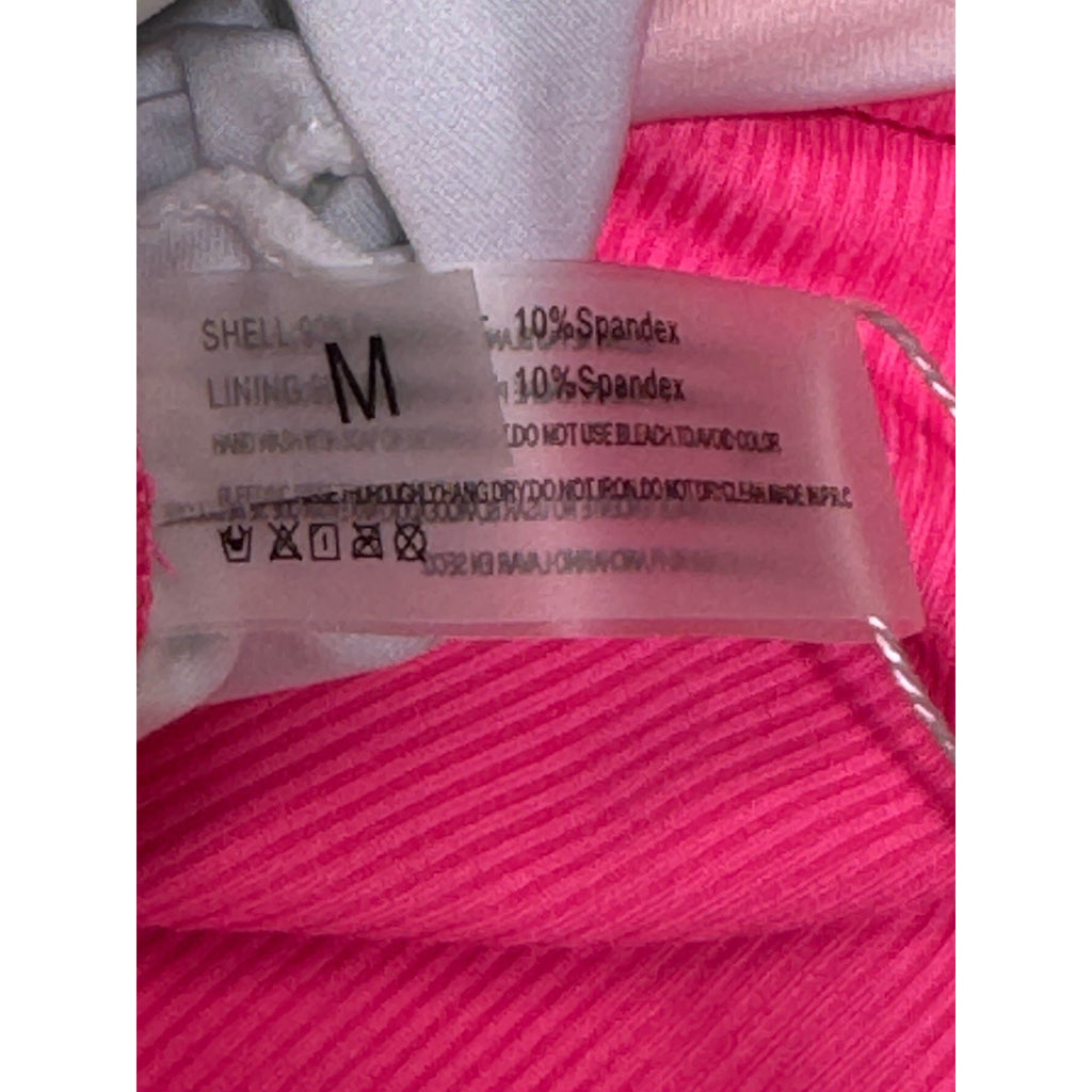 Live Life on the Beach One Piece Bright Green Pink Orange Swimsuit Women’s M NWT