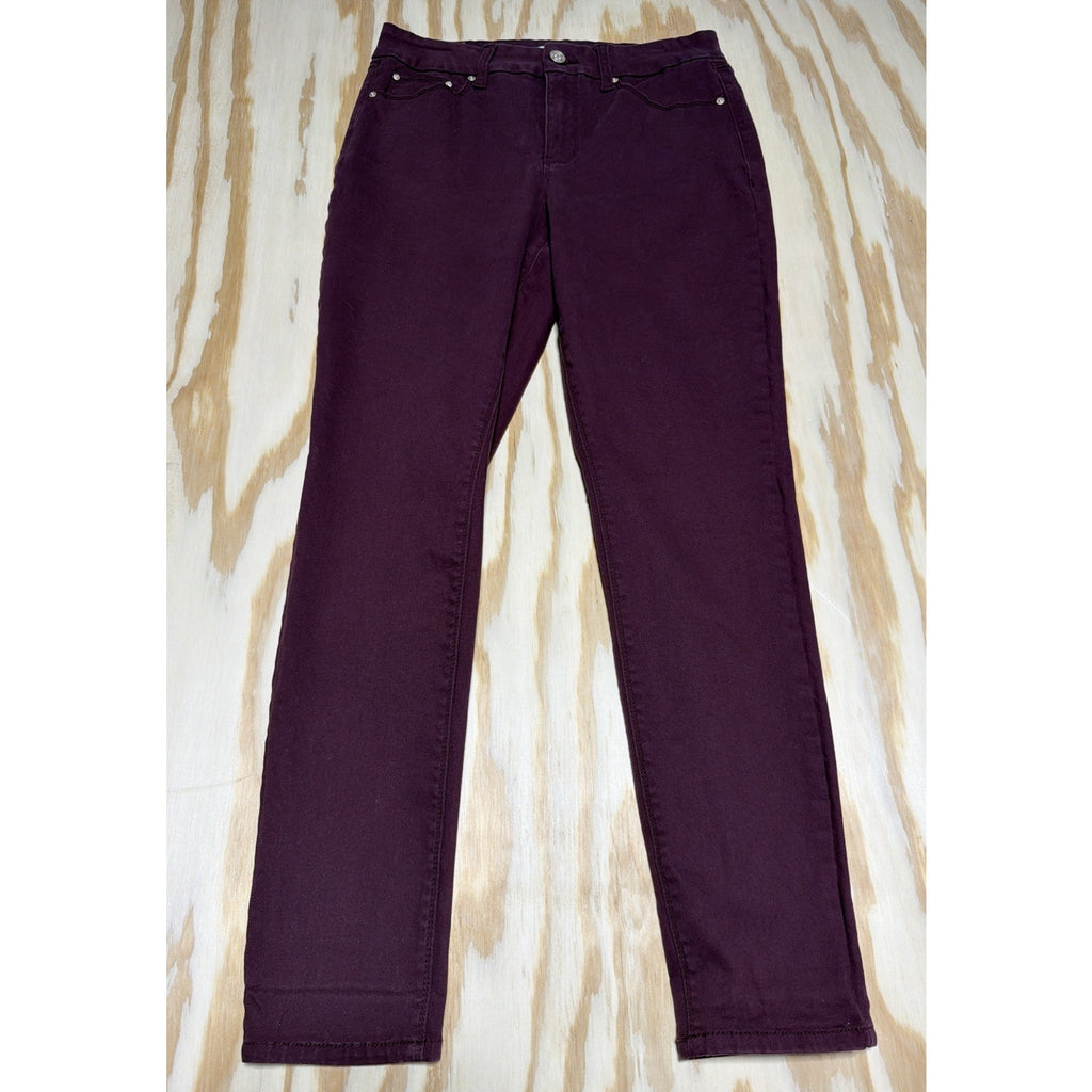 Women's Seven7 Tummyless High Rise Skinny Jeans Fired Brick Size 10 30x29