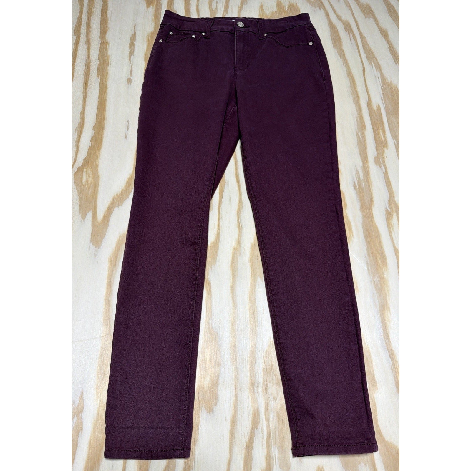 Women's Seven7 Tummyless High Rise Skinny Jeans Fired Brick Size 10 30x29