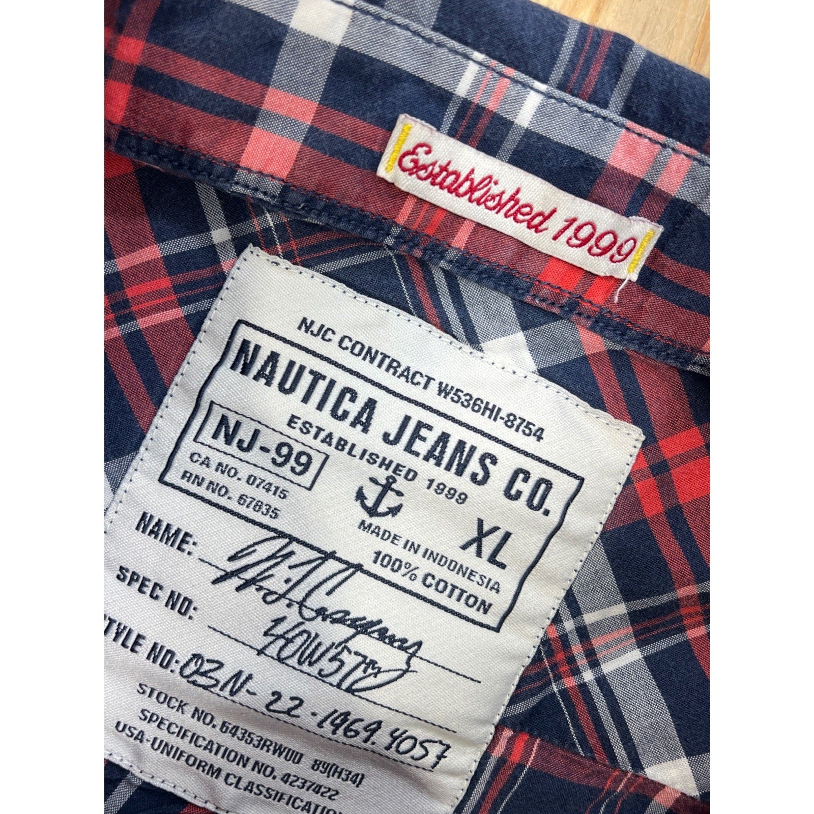 Nautica Mens Long Sleeve Button Down Shirt Sz XL Multi Color