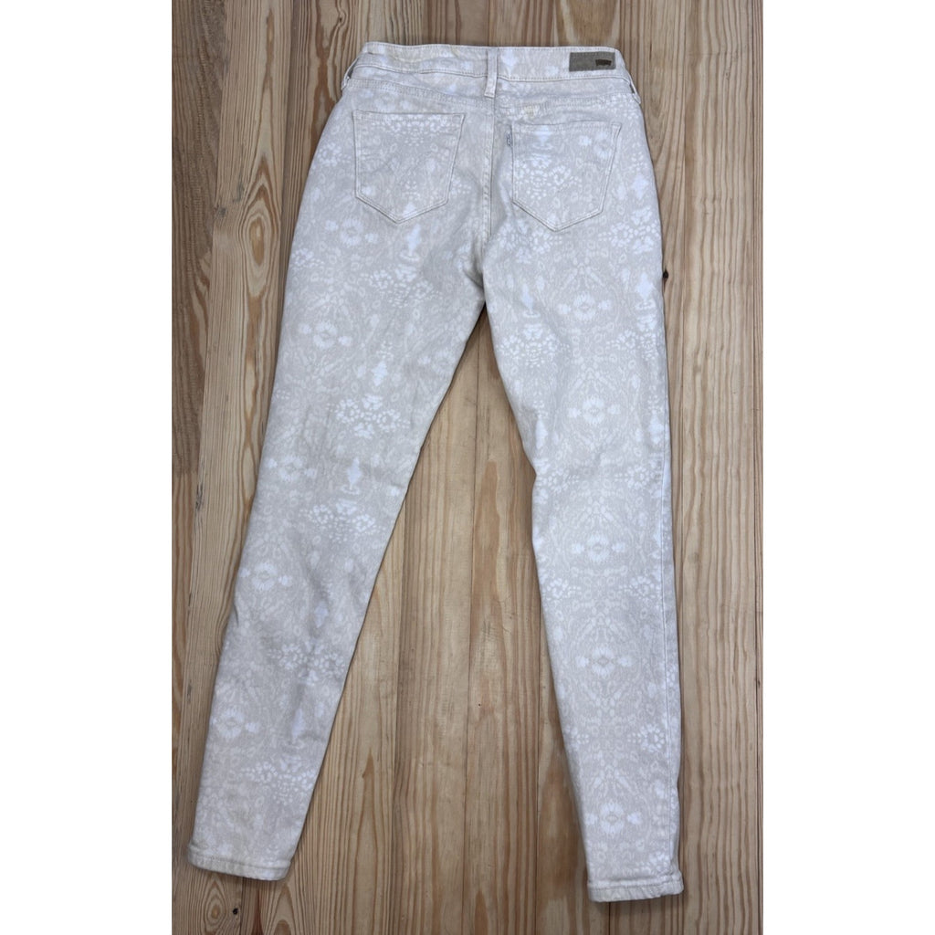 Levi's Size 6M Women’s Legging Jeans Inseam 28” Printed Cream and White