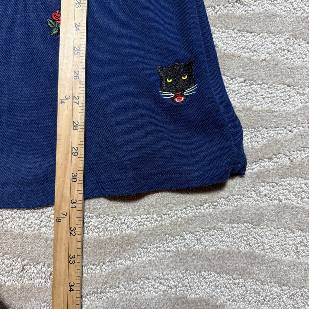 RS1NE Men's Embroidered Blue Short Sleeve Polo Shirt Sz 2XL Streetwear