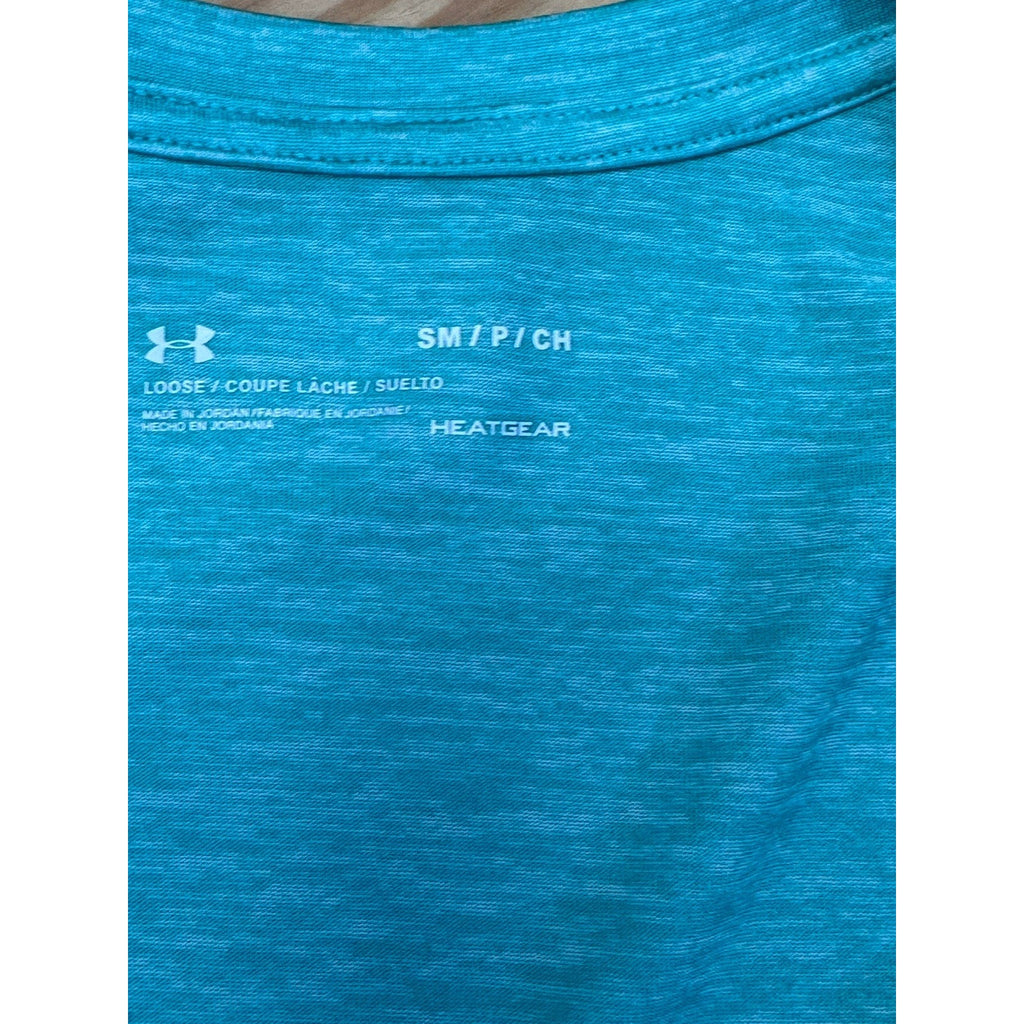 Under Armour Heatgear V-Neck Heather Green Short Sleeve T-Shirt Women’s Size S