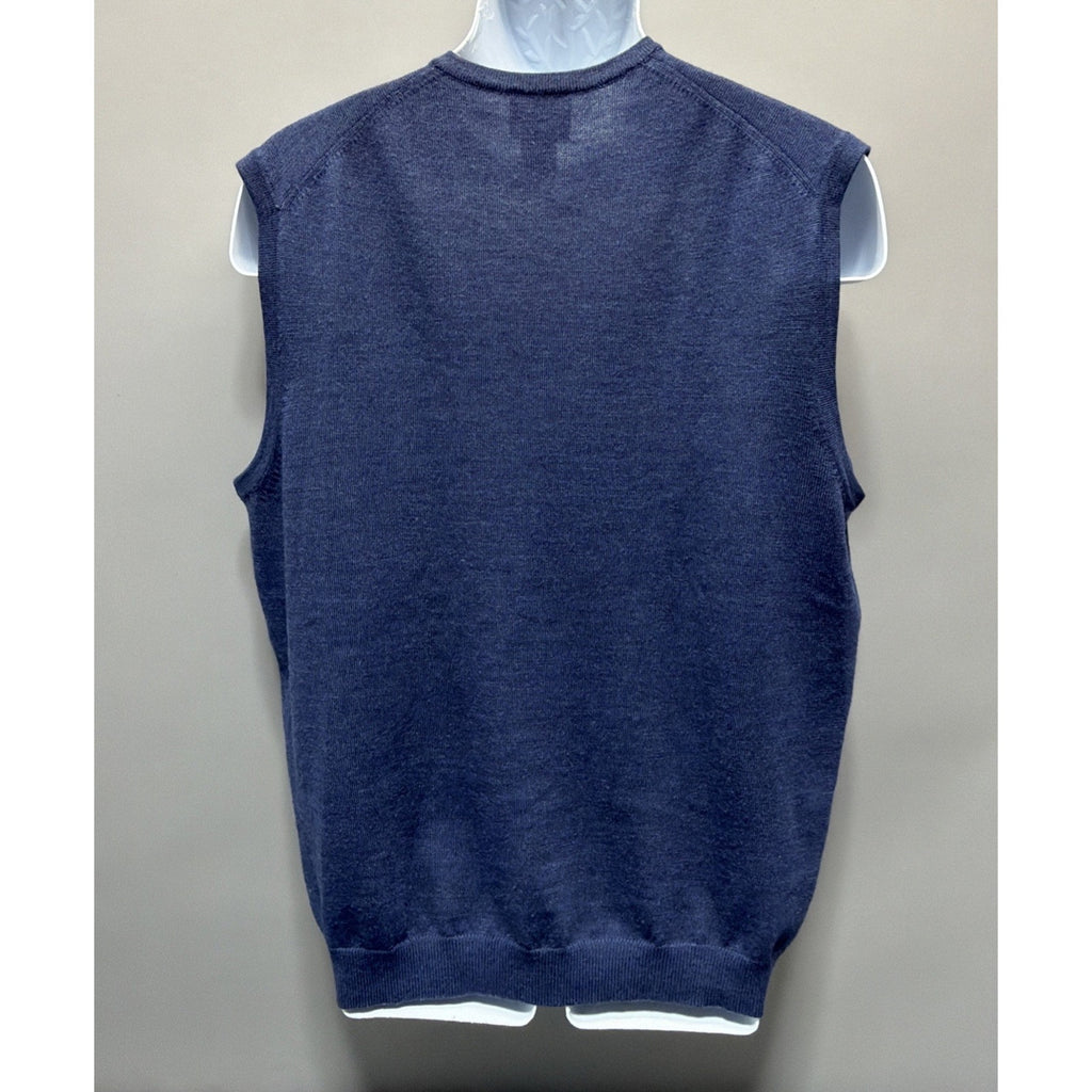Jos A Bank Men’s 100% Merino Wool Sweater Vest Size L Signature Collection Navy