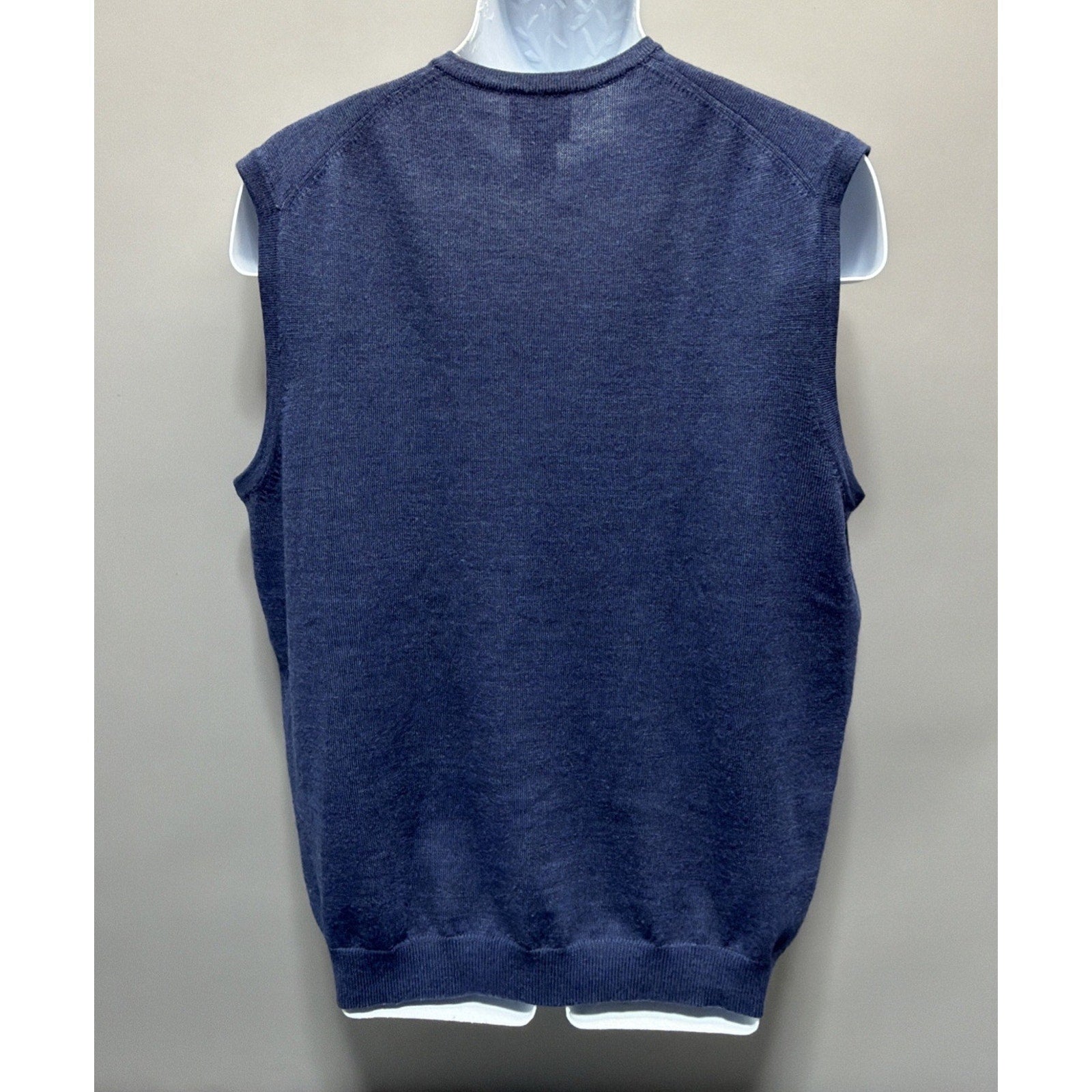 Jos A Bank Men’s 100% Merino Wool Sweater Vest Size L Signature Collection Navy