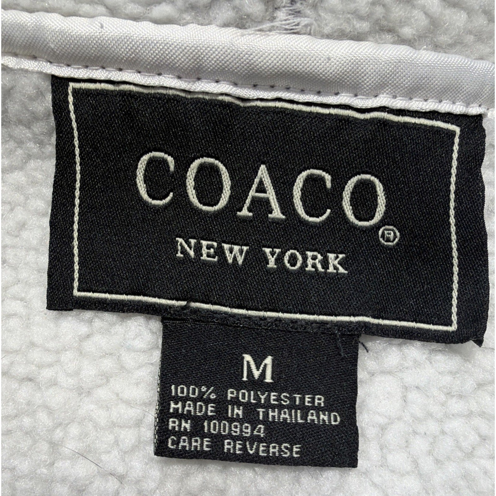 Coaco NY Fleece Polyester Soft Warm Full Zip Hooded Vest Light Grey Womens Sz M
