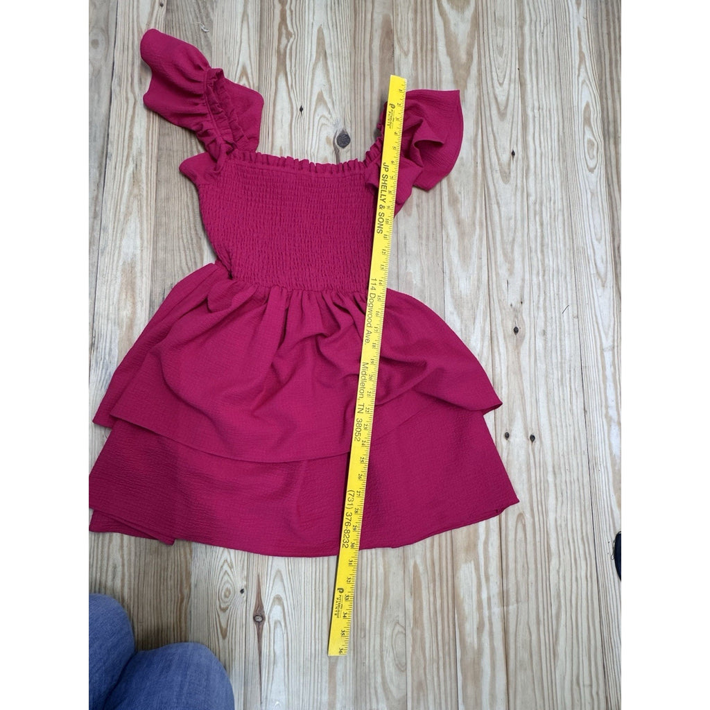 Express Ruffled Sleeve Tiered Mini Dress Women’s Size Small Smocked