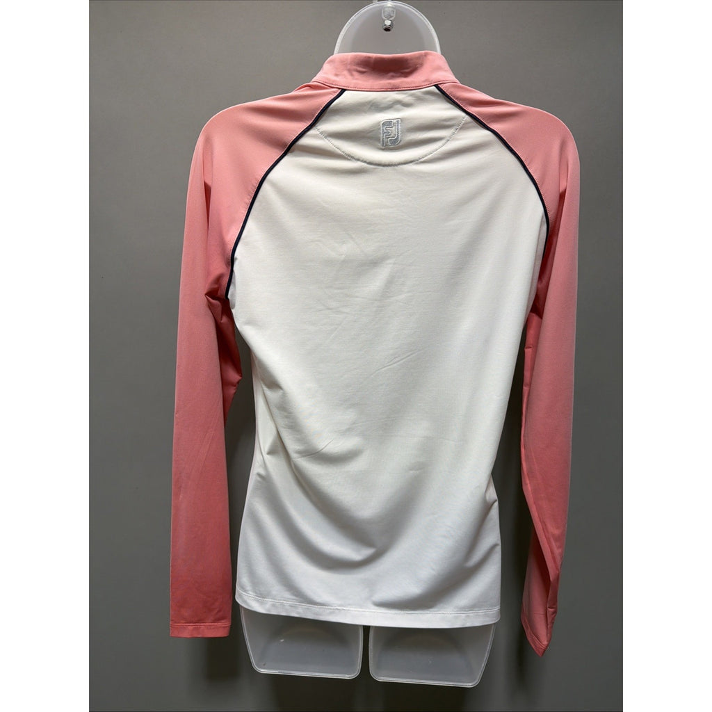 FootJoy Women Longsleeve Sun Protection Golf Pullover White/ Pink Small