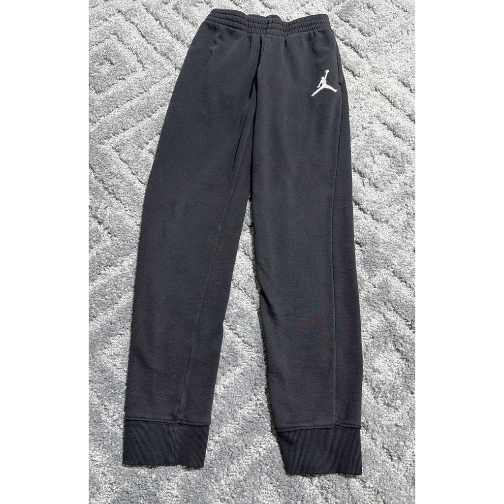 Nike Air JORDAN track pants Joggers Big Boys 12-13 Black White