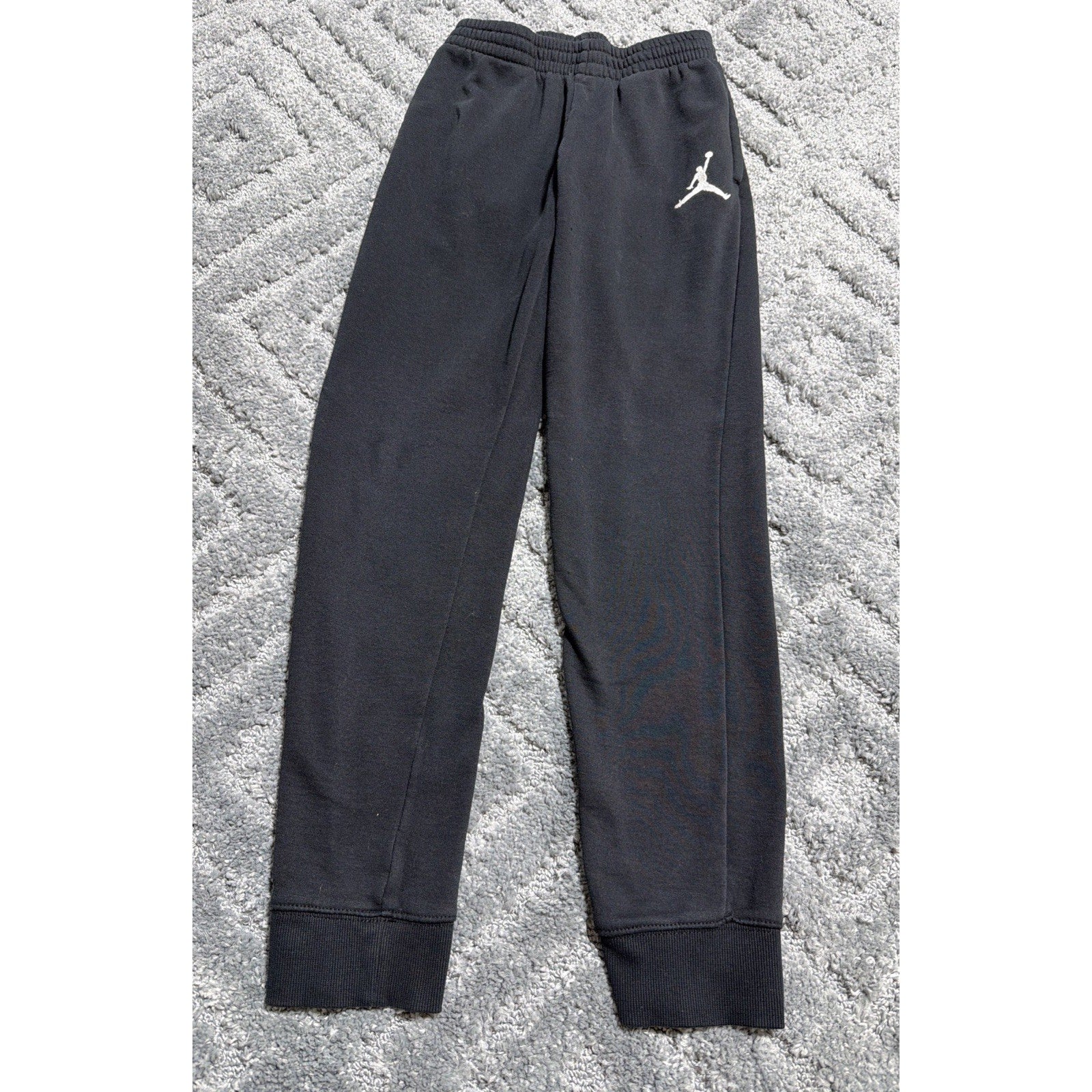 Nike Air JORDAN track pants Joggers Big Boys 12-13 Black White