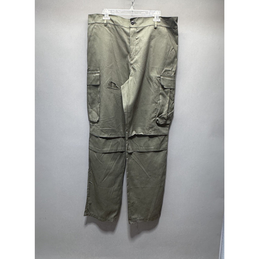 Unbranded Women’s 37X32 Lightweight Cargo Hiking Pants Khaki Green Cotton No Tag